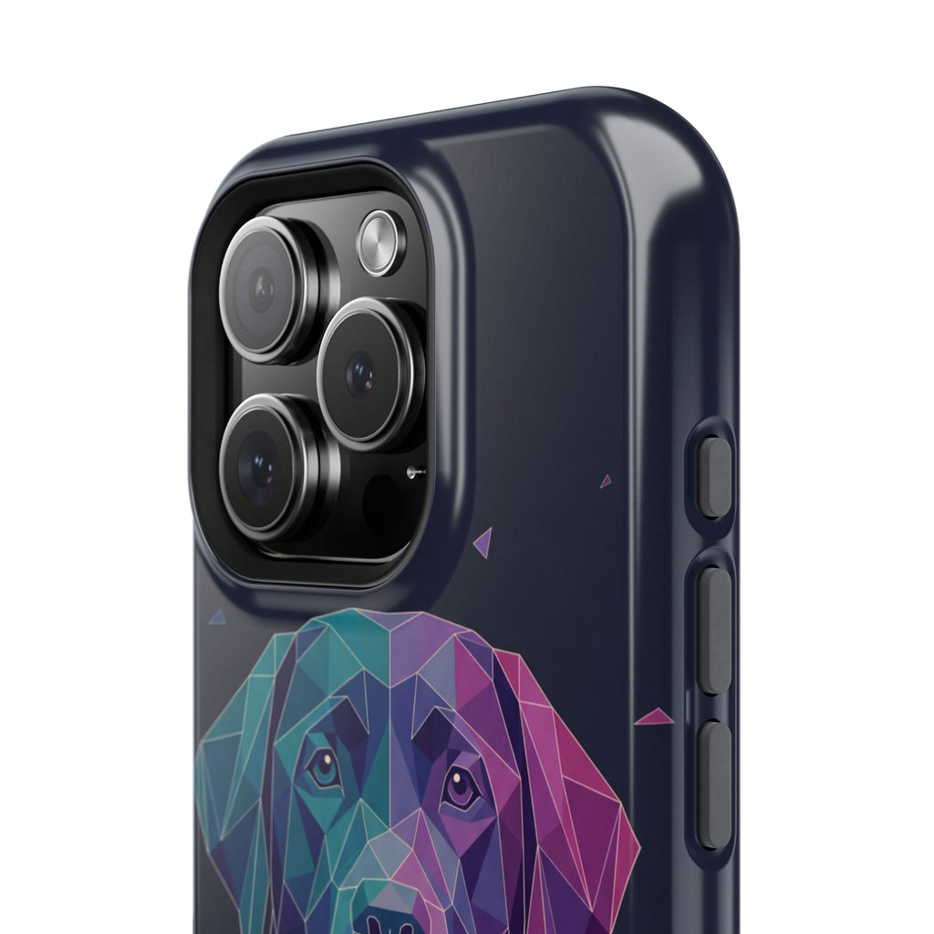 Geometric Labrador Phone Case — Tough Magnetic Case with Wireless Charging