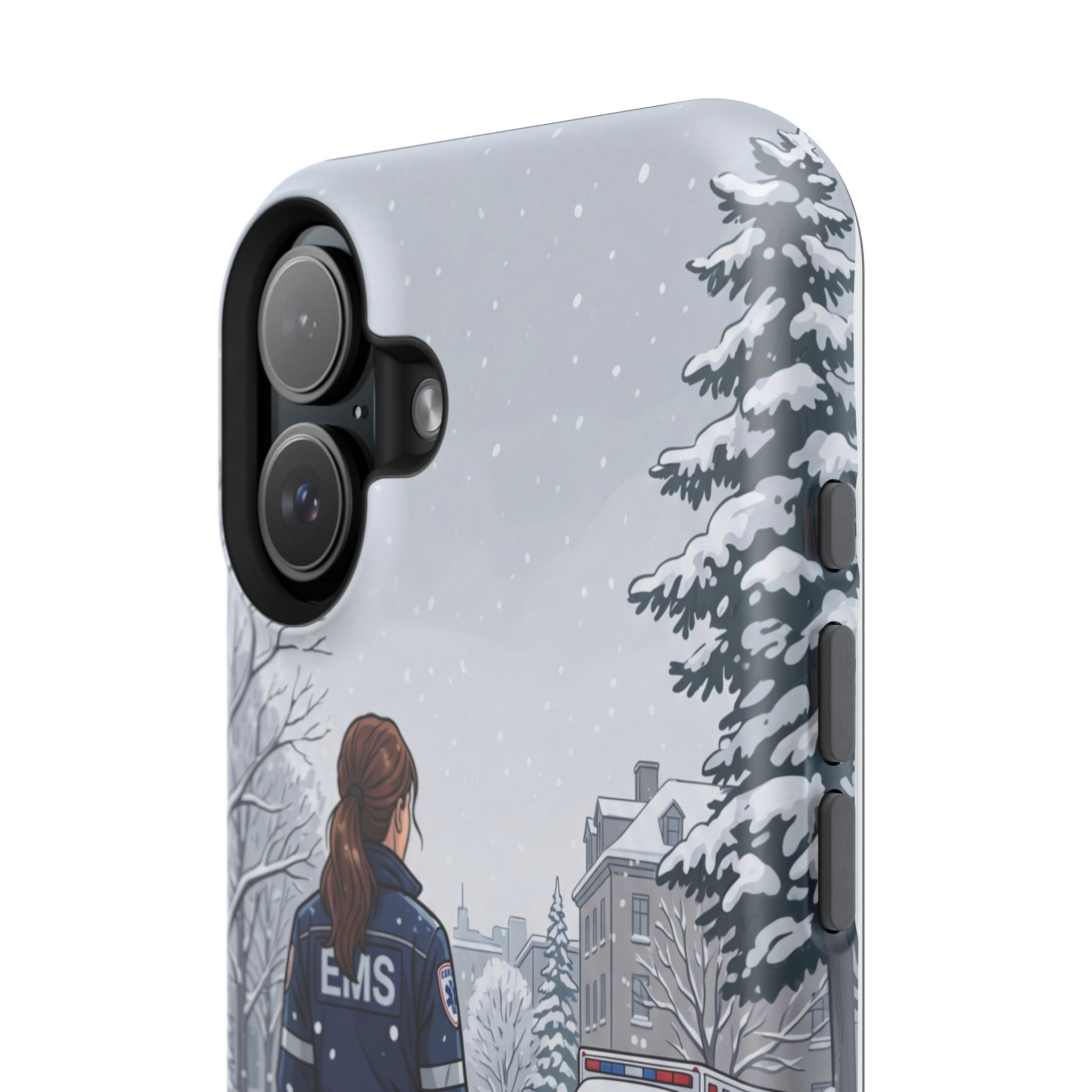 Paramedic/EMT Winter Phone Case — Magnetic Wireless Charging Cover