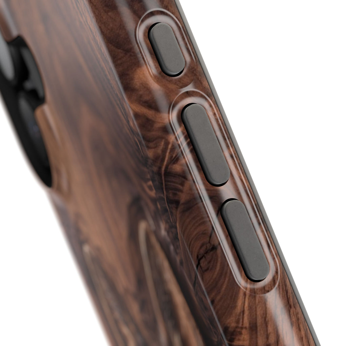 German Shepherd Phone Case | Carved Walnut Art — Tough Magnetic Case with Wireless Charging