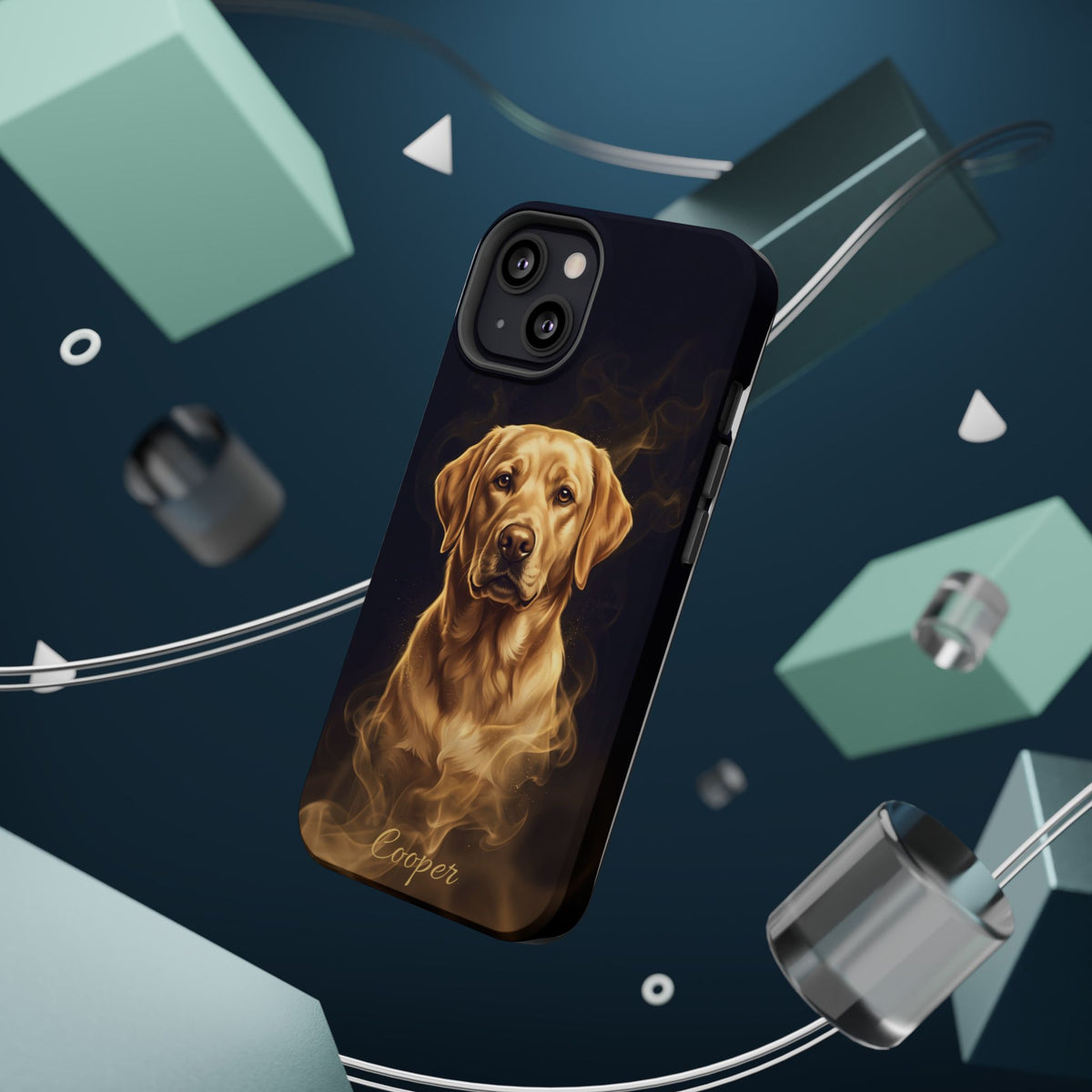 Personalized Gold Smoke Labrador Phone Case — Tough Magnetic Case with Wireless Charging