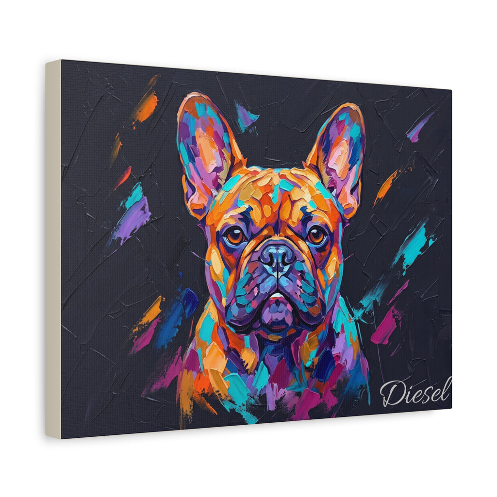 French Bulldog Personalized Canvas | Bold Brushstroke Wall Art