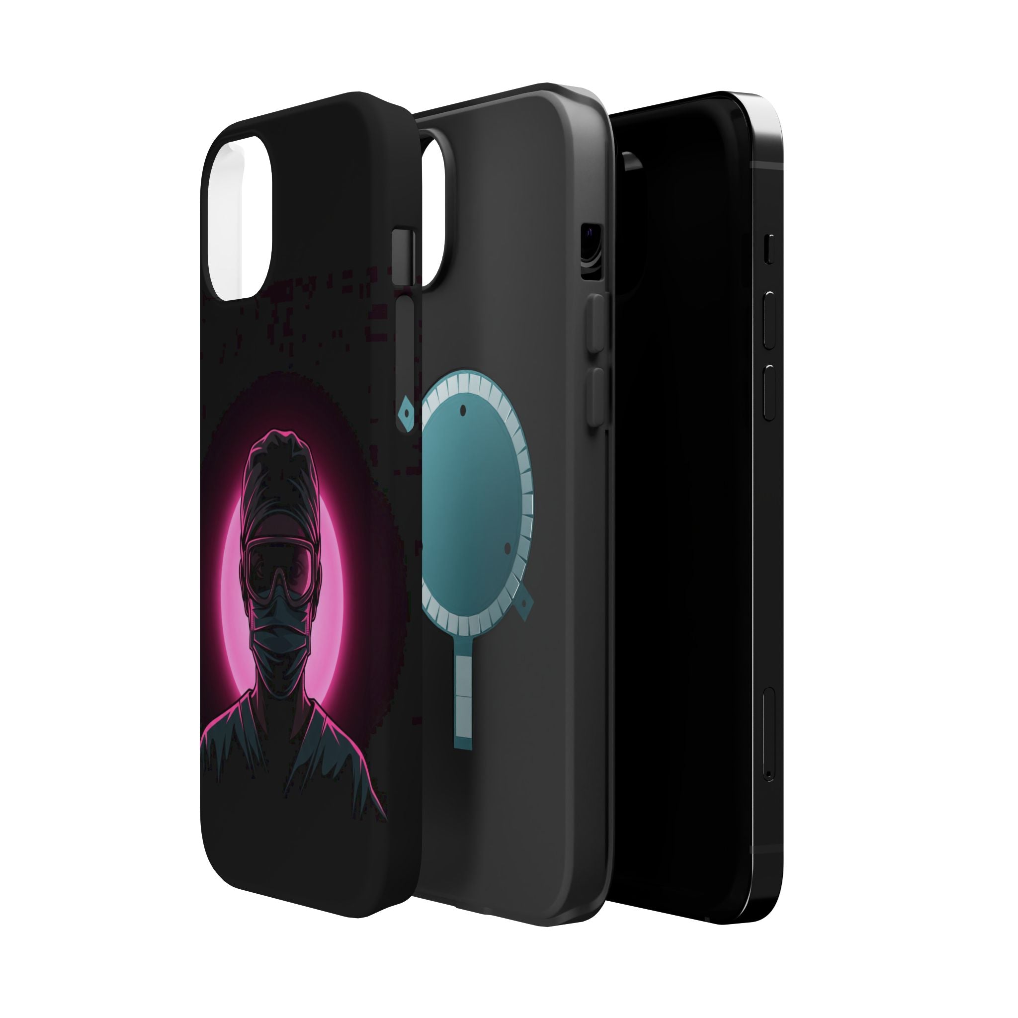 Nurse Portrait Phone Case — Navy Wireless Charging Cover