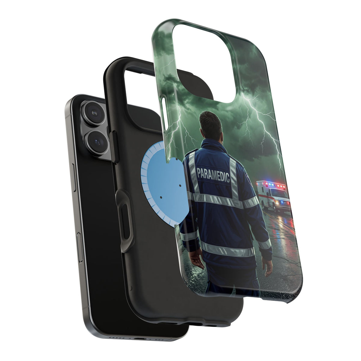 Paramedic Green Storm Phone Case — Magnetic Wireless Charging Cover