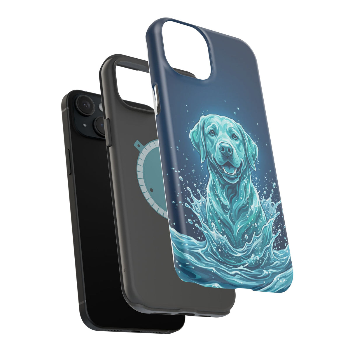 Water Splash Labrador Phone Case — Tough Magnetic Case with Wireless Charging
