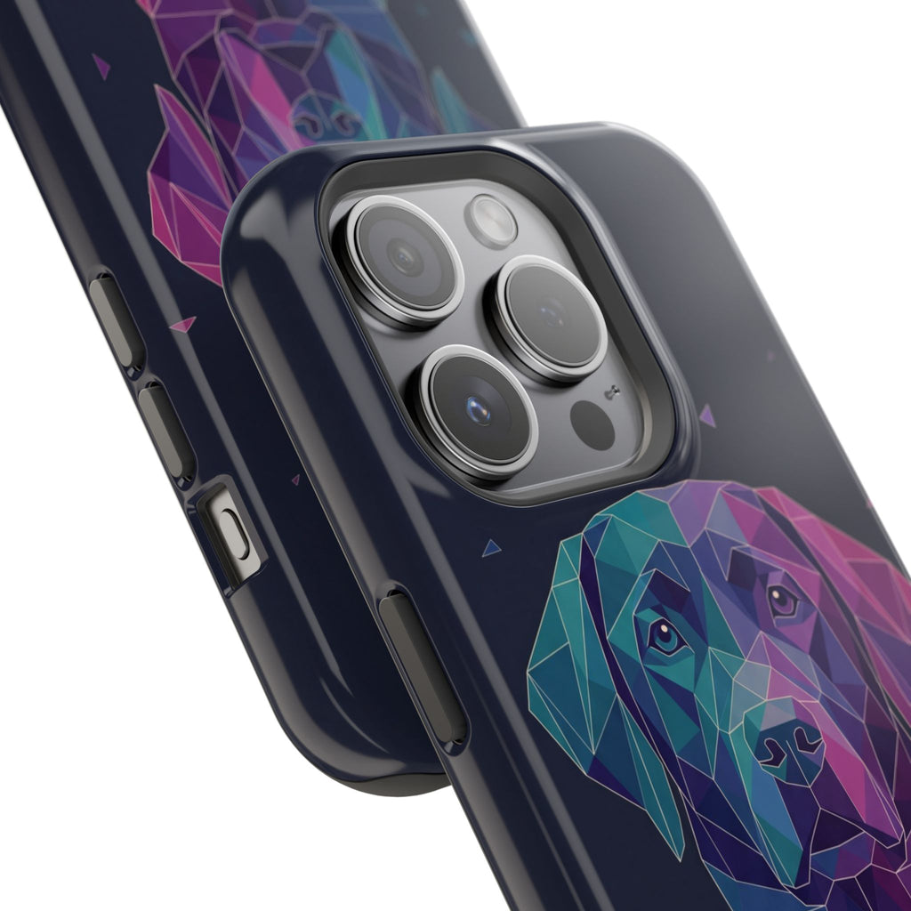 Geometric Labrador Phone Case — Tough Magnetic Case with Wireless Charging