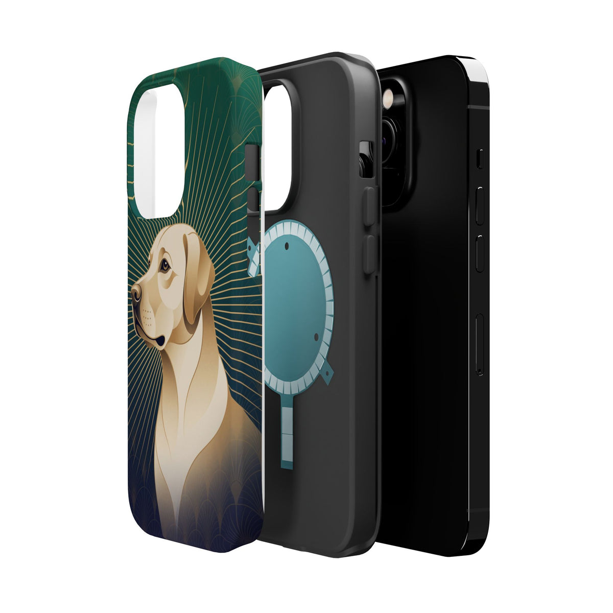 Art Deco Labrador Phone Case — Tough Magnetic Case with Wireless Charging