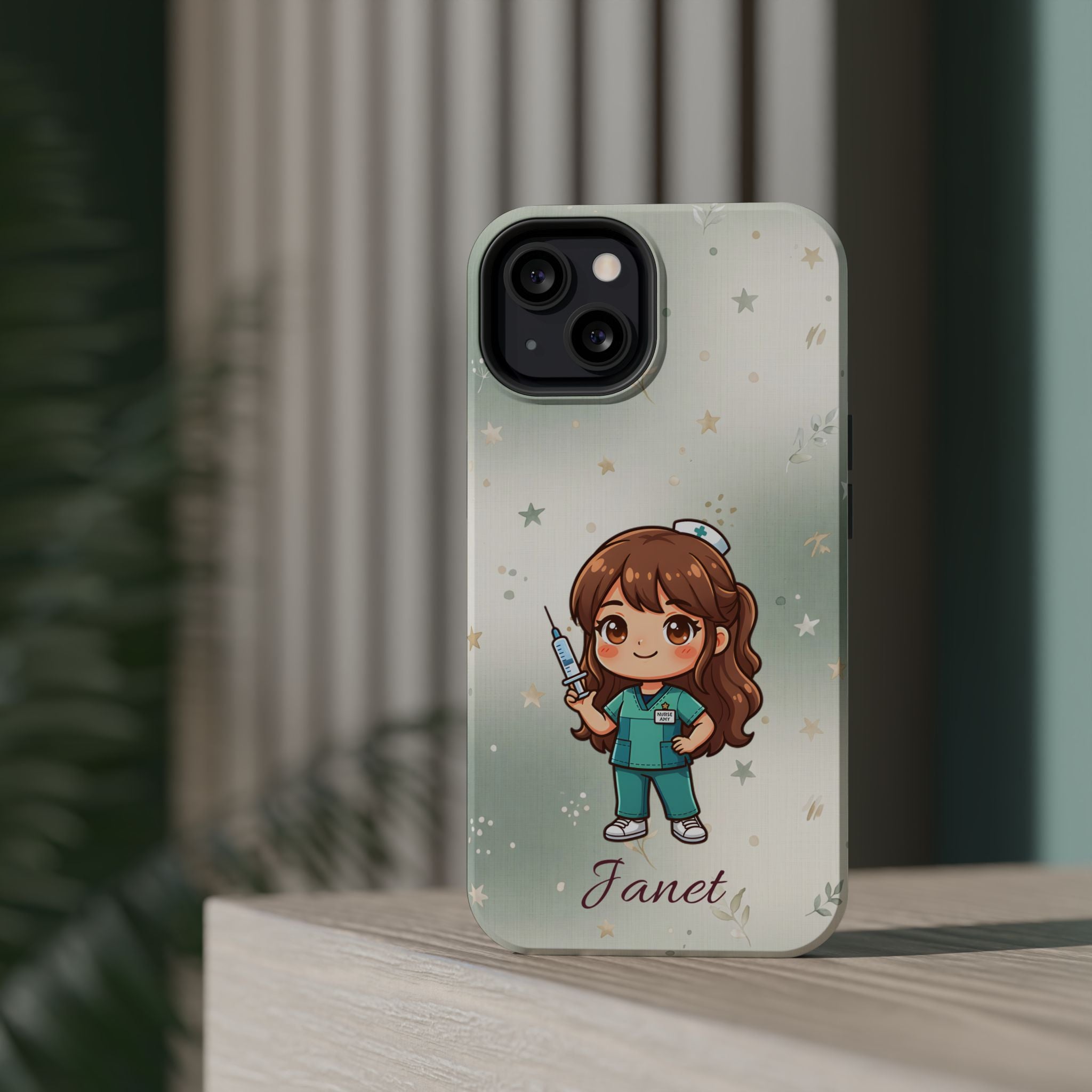 Personalized Nurse with Syringe Phone Case — Wireless Charging Cover