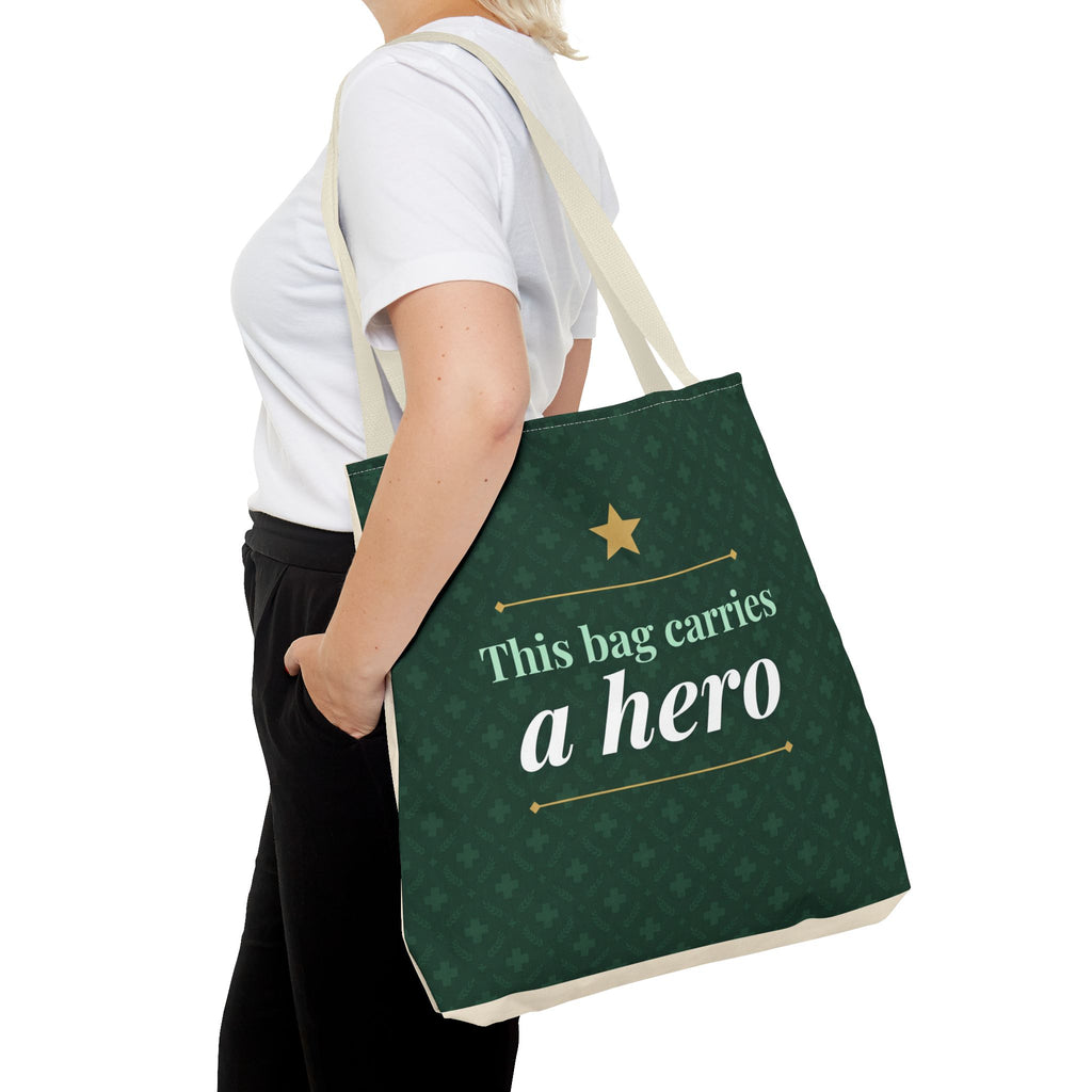 This Bag Carries a Hero Tote | Nurse Gift Tote Bag | Essential Worker Appreciation Gift | Premium Polyester Carry-All