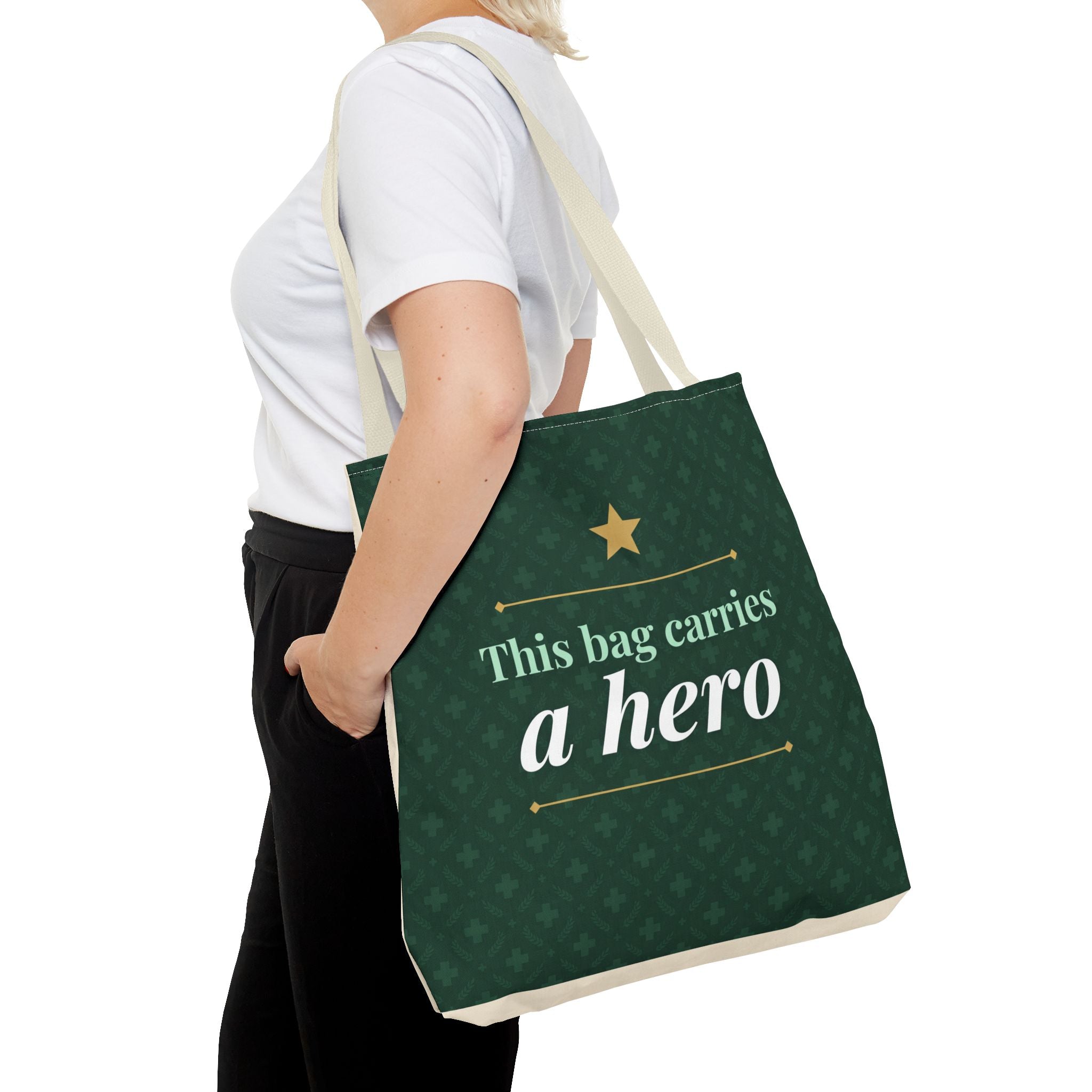 This Bag Carries a Hero Tote | Nurse Gift Tote Bag | Essential Worker Appreciation Gift | Premium Polyester Carry-All