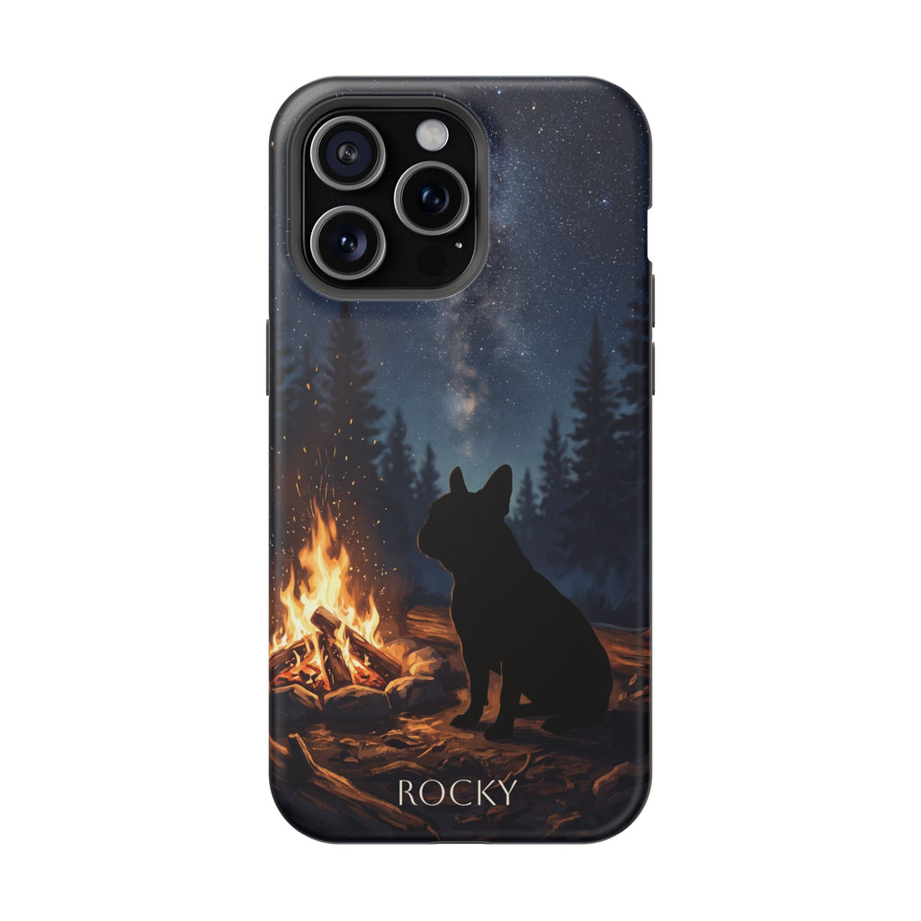Personalized French Bulldog Campfire Phone Case — Wireless Charging Cover