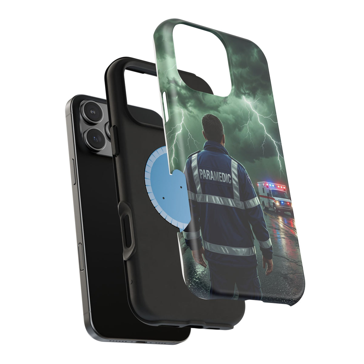 Paramedic Green Storm Phone Case — Magnetic Wireless Charging Cover