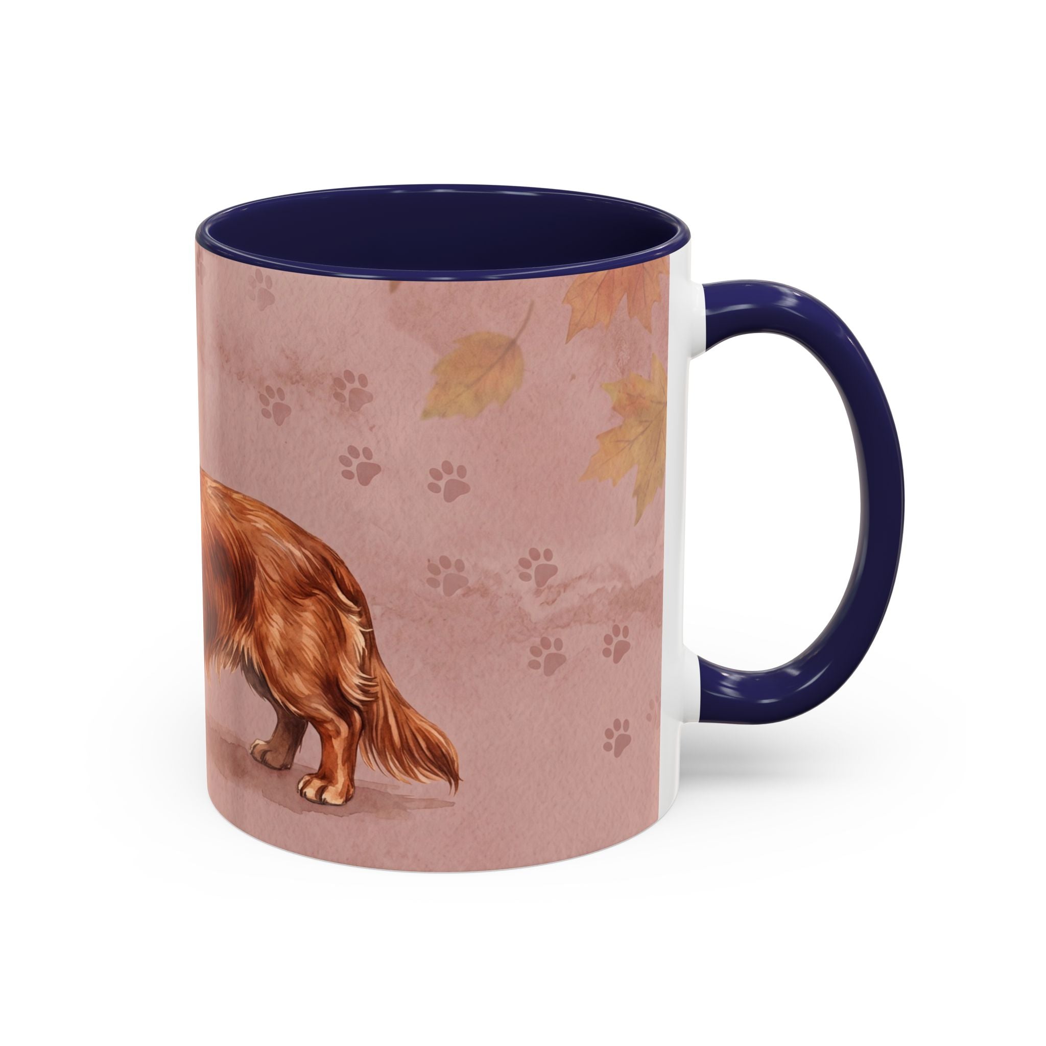 Dachshund Lover Mug | Long-Haired Wiener Dog with Plaid Bandana, Dusty Rose Watercolor Dog Gift