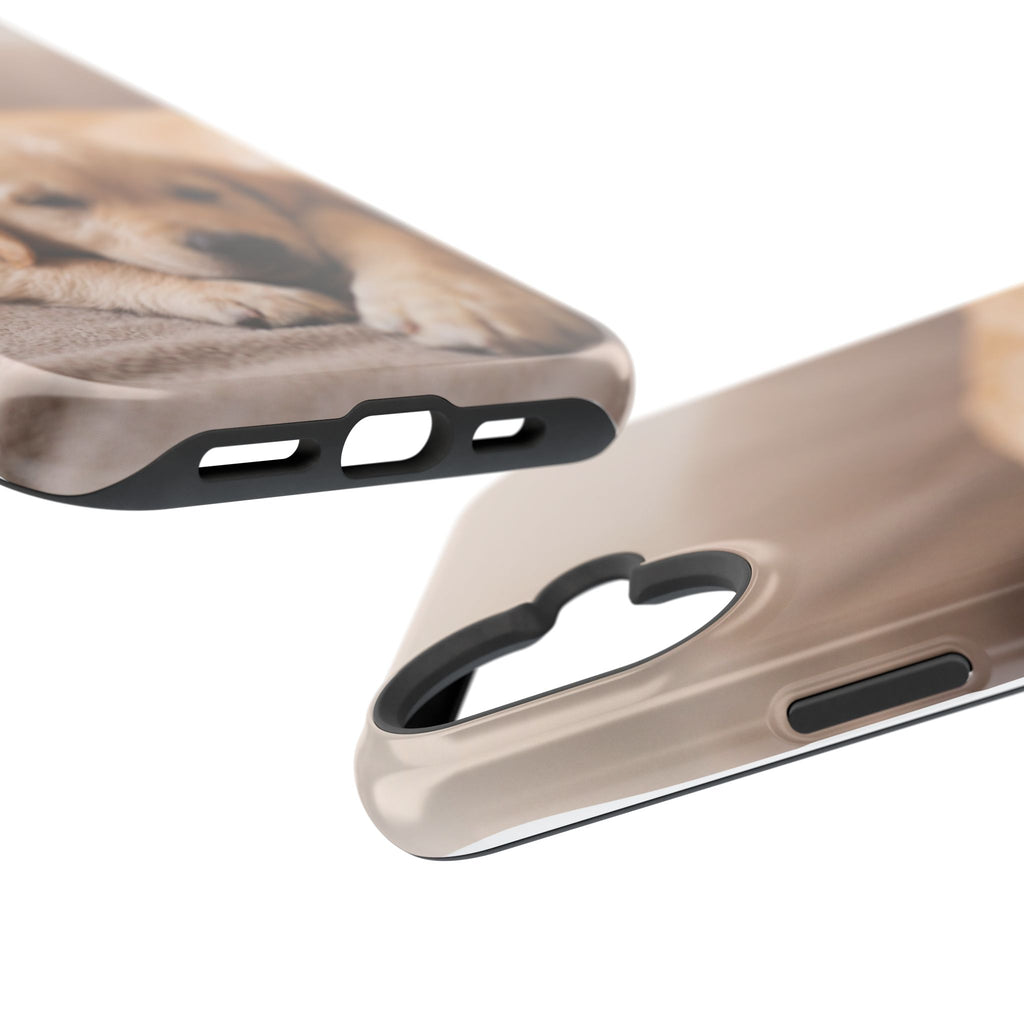 Golden Retriever Puppy Phone Case — Impact-Resistant Wireless Charging Cover