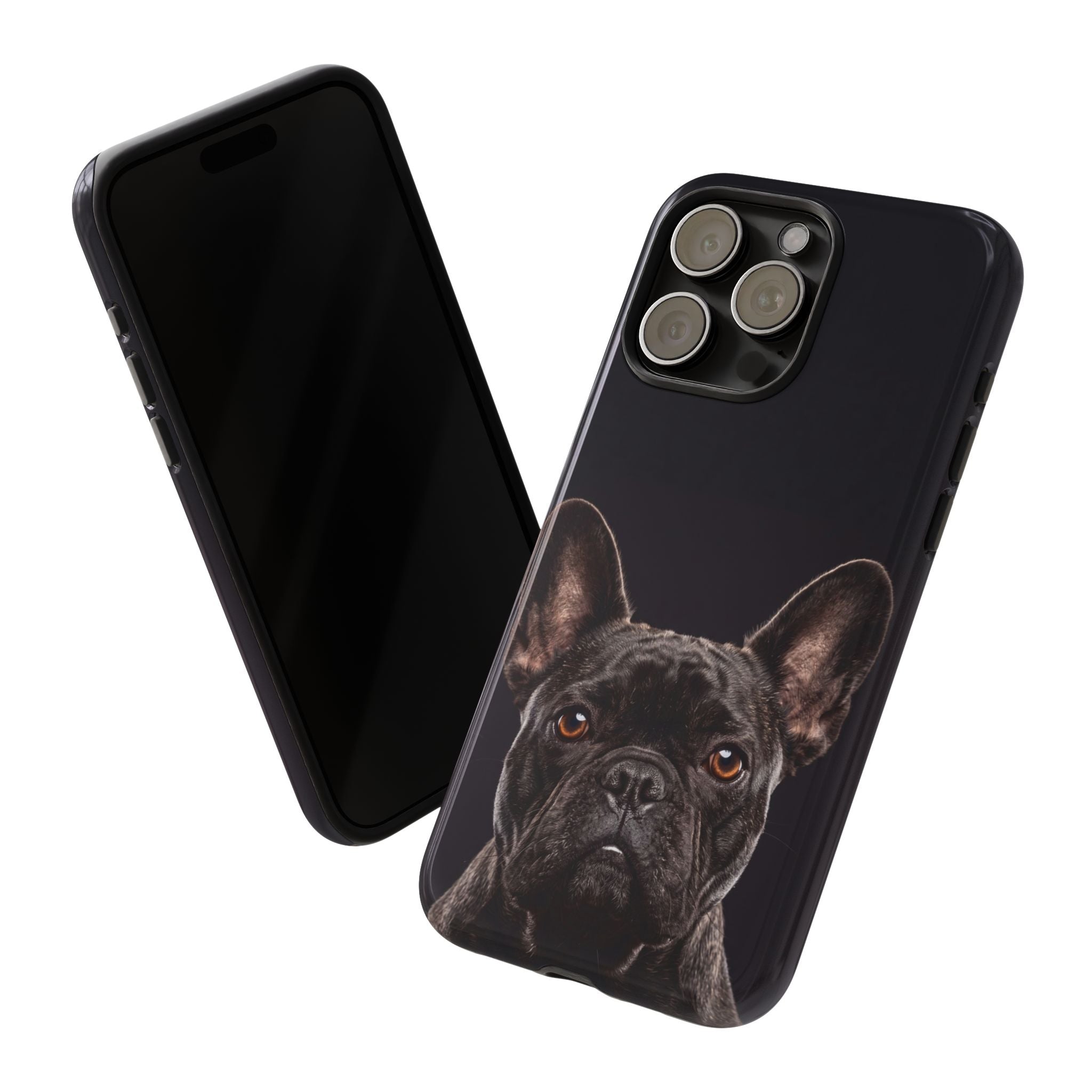 Front-Facing French Bulldog Phone Case | Dramatic Black Studio Portrait | Samsung & iPhone