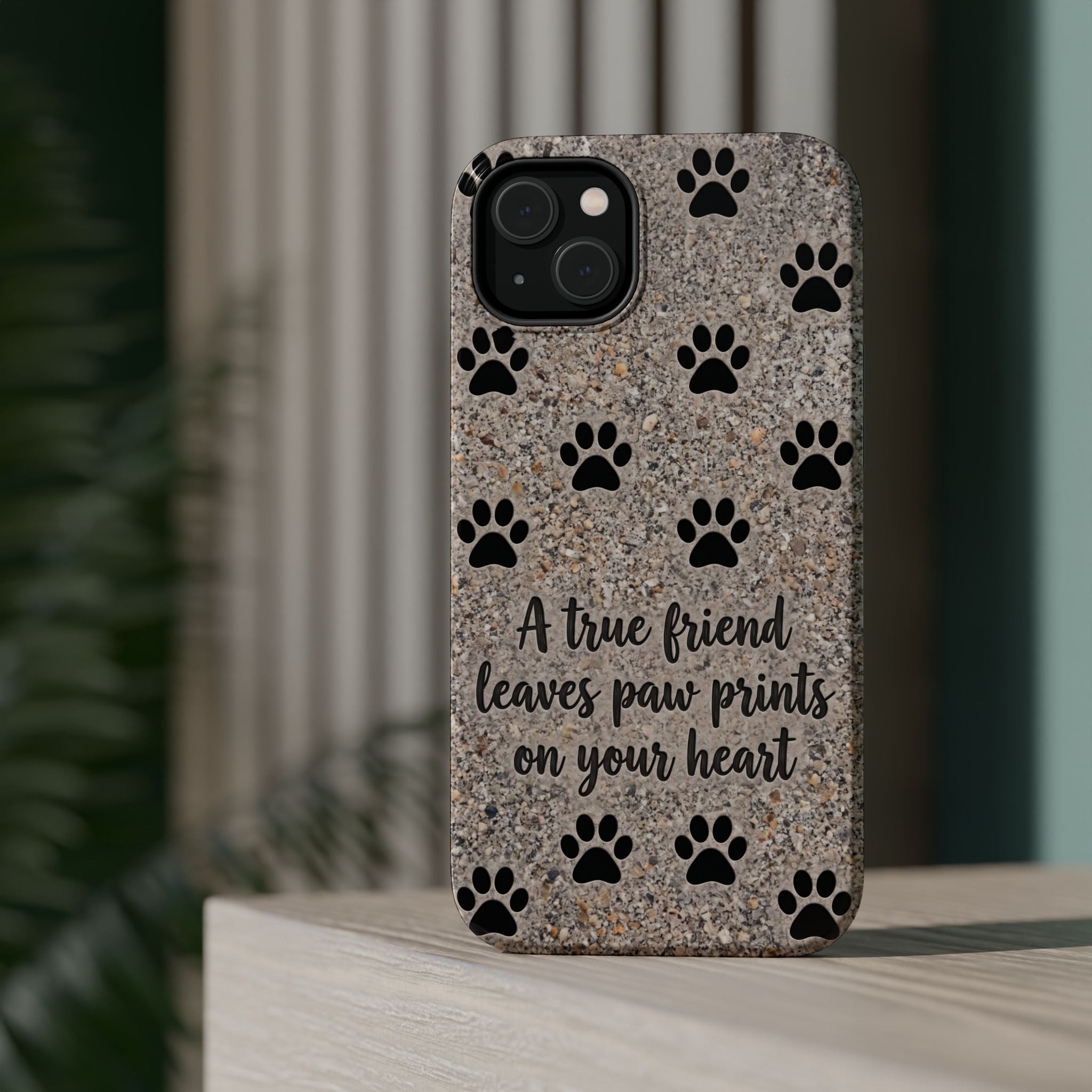 A True Friend Leaves Paw Prints Phone Case — Impact-Resistant Wireless Charging Cover