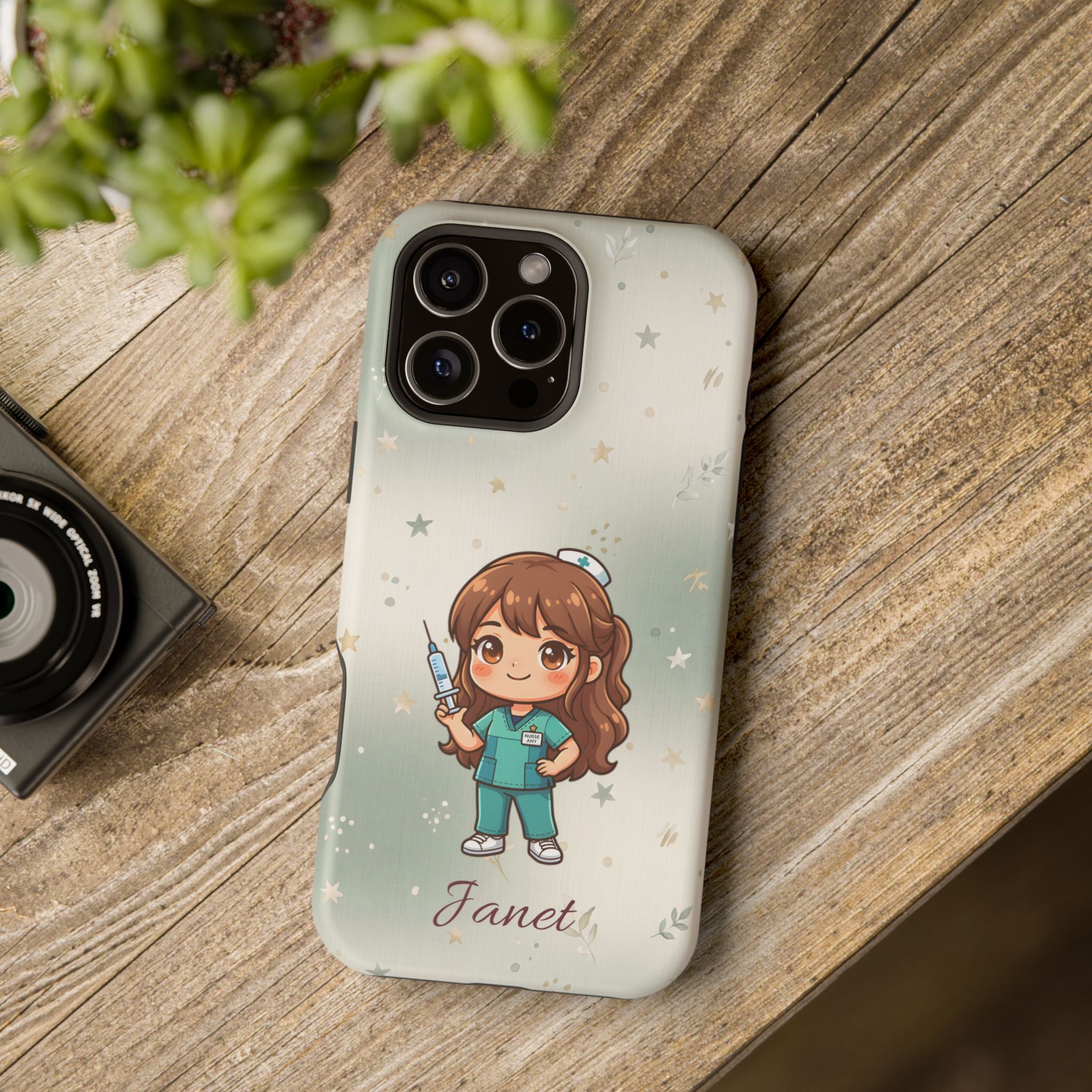 Personalized Nurse with Syringe Phone Case — Wireless Charging Cover