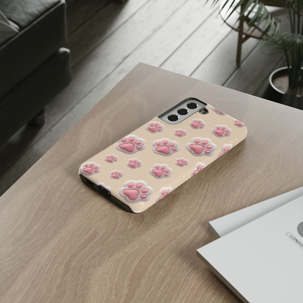 Golden Retriever Paw Print Phone Case | Cute Pink Paw Pattern for Dog Lovers | iPhone & Samsung