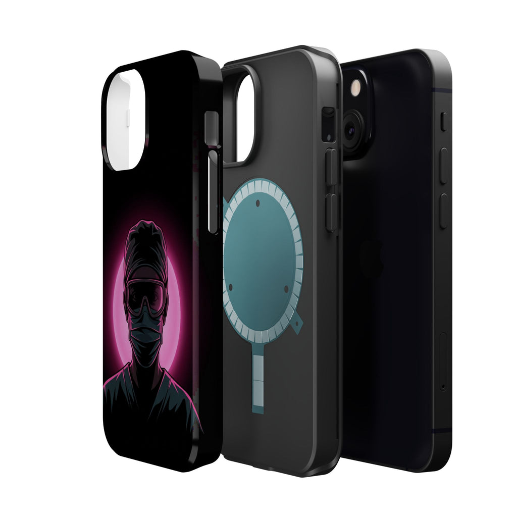 Nurse Portrait Phone Case — Navy Wireless Charging Cover