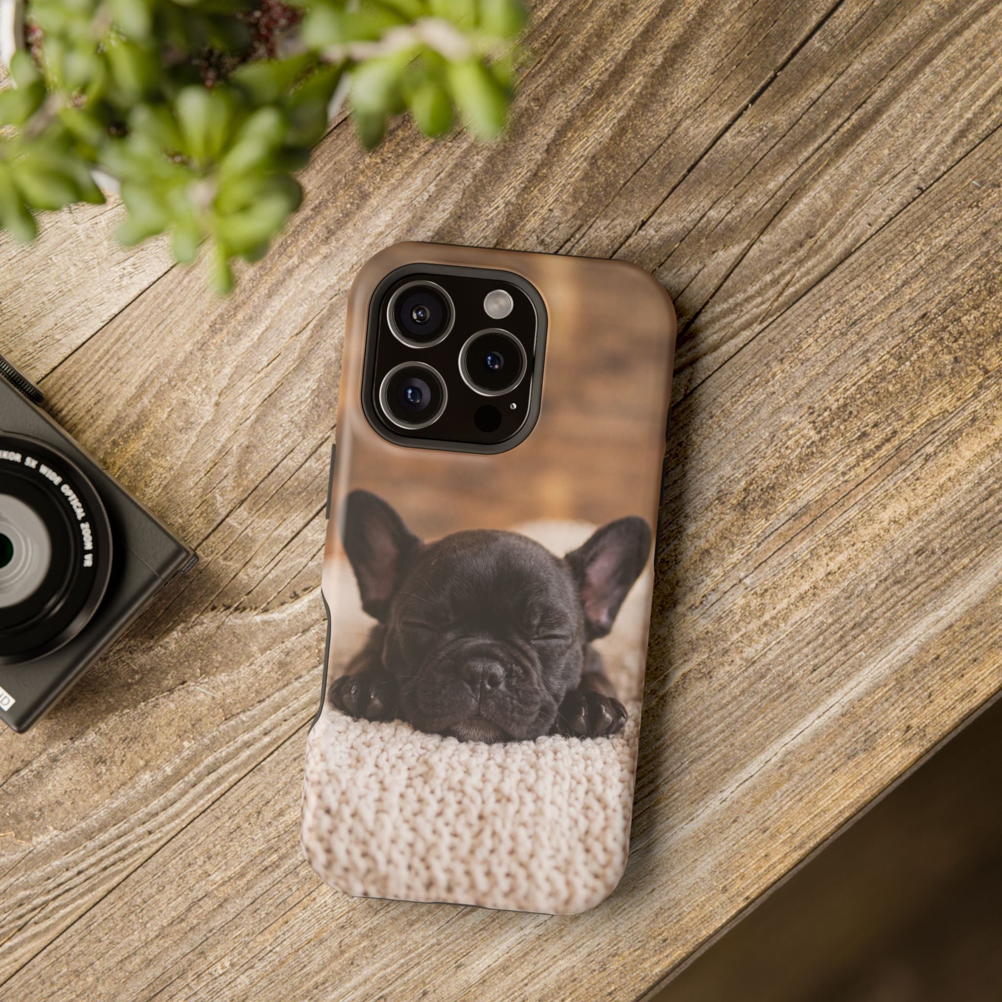 Sleepy French Bulldog Phone Case — Impact-Resistant Wireless Charging Cover