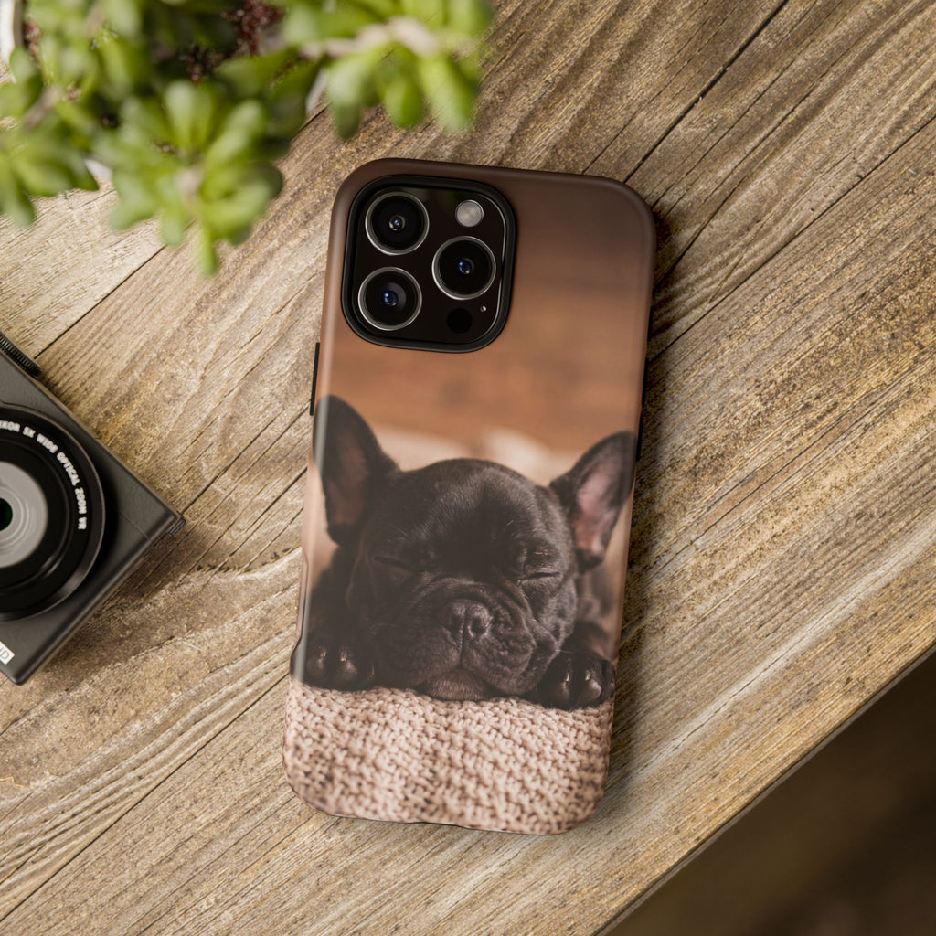 Sleeping French Bulldog Phone Case | Cozy Frenchie Resting on Blanket | iPhone & Samsung