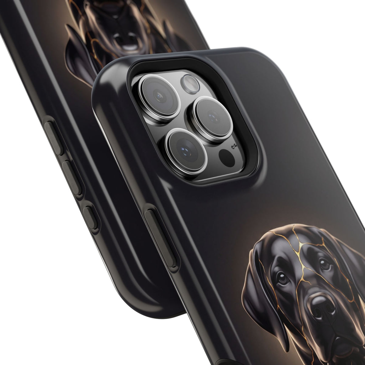 Personalized Obsidian Kintsugi Labrador Phone Case — Tough Magnetic Case with Wireless Charging