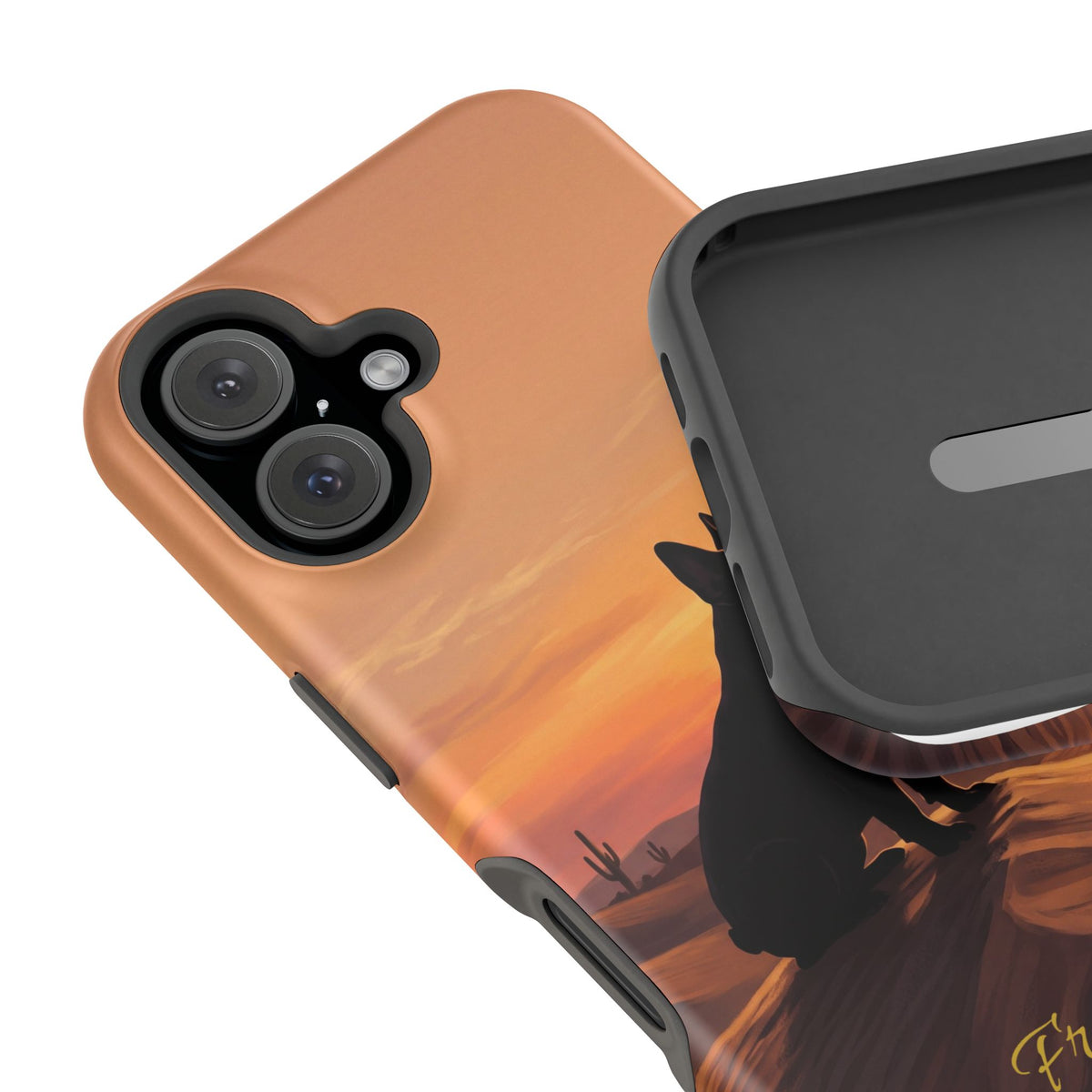 Personalized French Bulldog Desert Sunset Phone Case — Wireless Charging Cover
