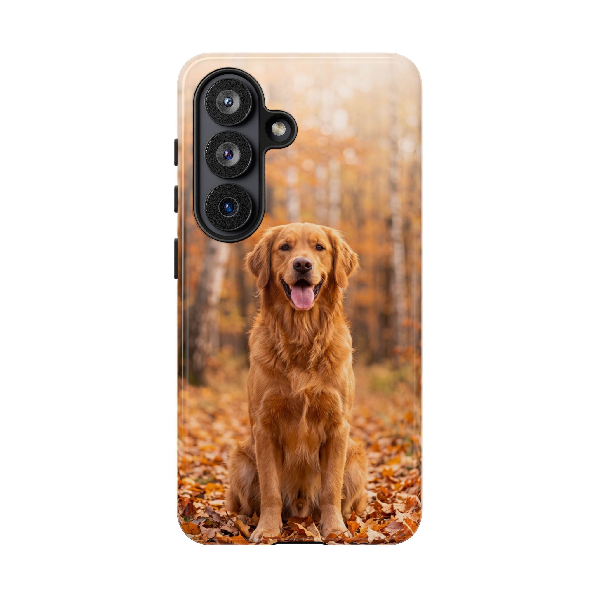 Golden Retriever Autumn Forest Phone Case | Happy Dog in Fall Foliage | Samsung & iPhone
