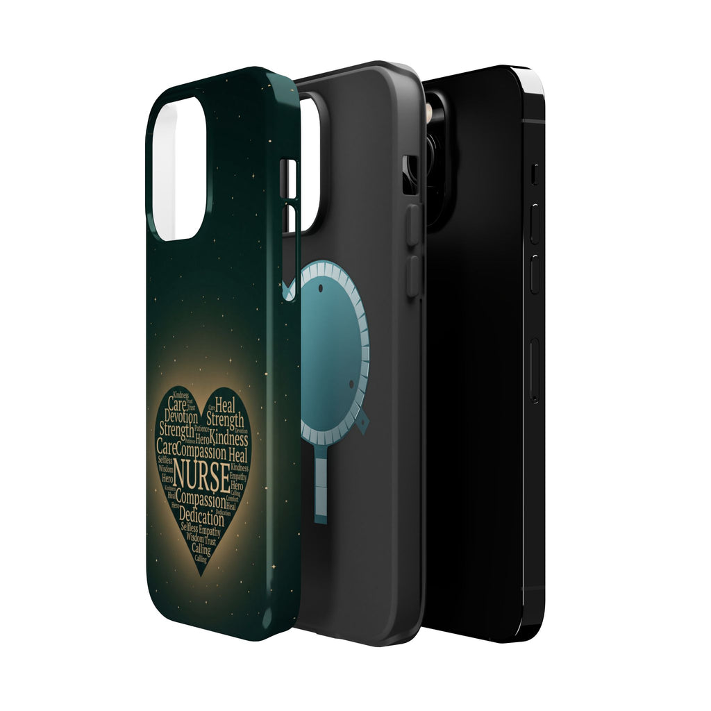 Nurse Heart Word and Art Phone Case — Impact-Resistant Wireless Charging Cover