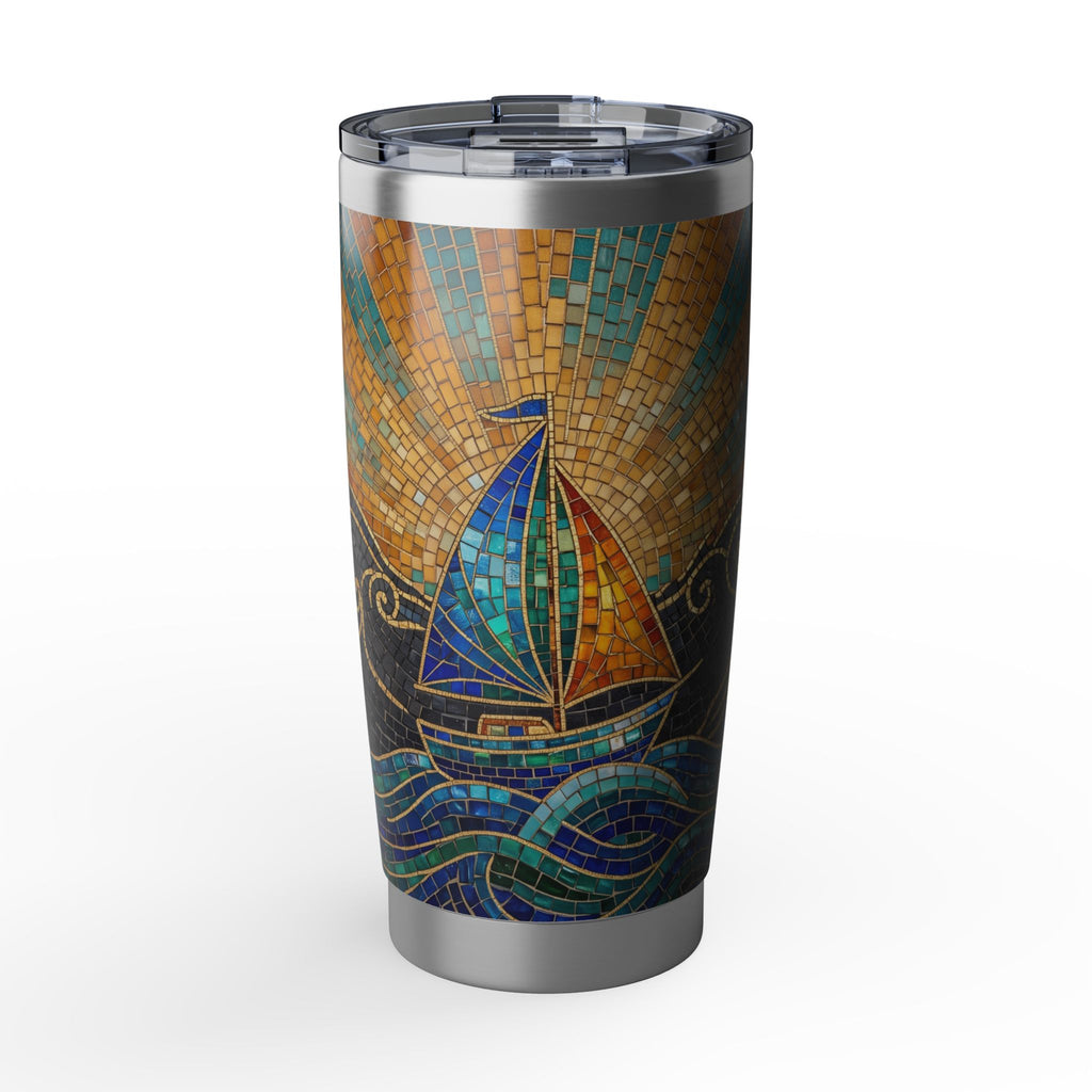 Sailing Tumbler | Jewel Mosaic Art — 20 oz Stainless Travel Mug