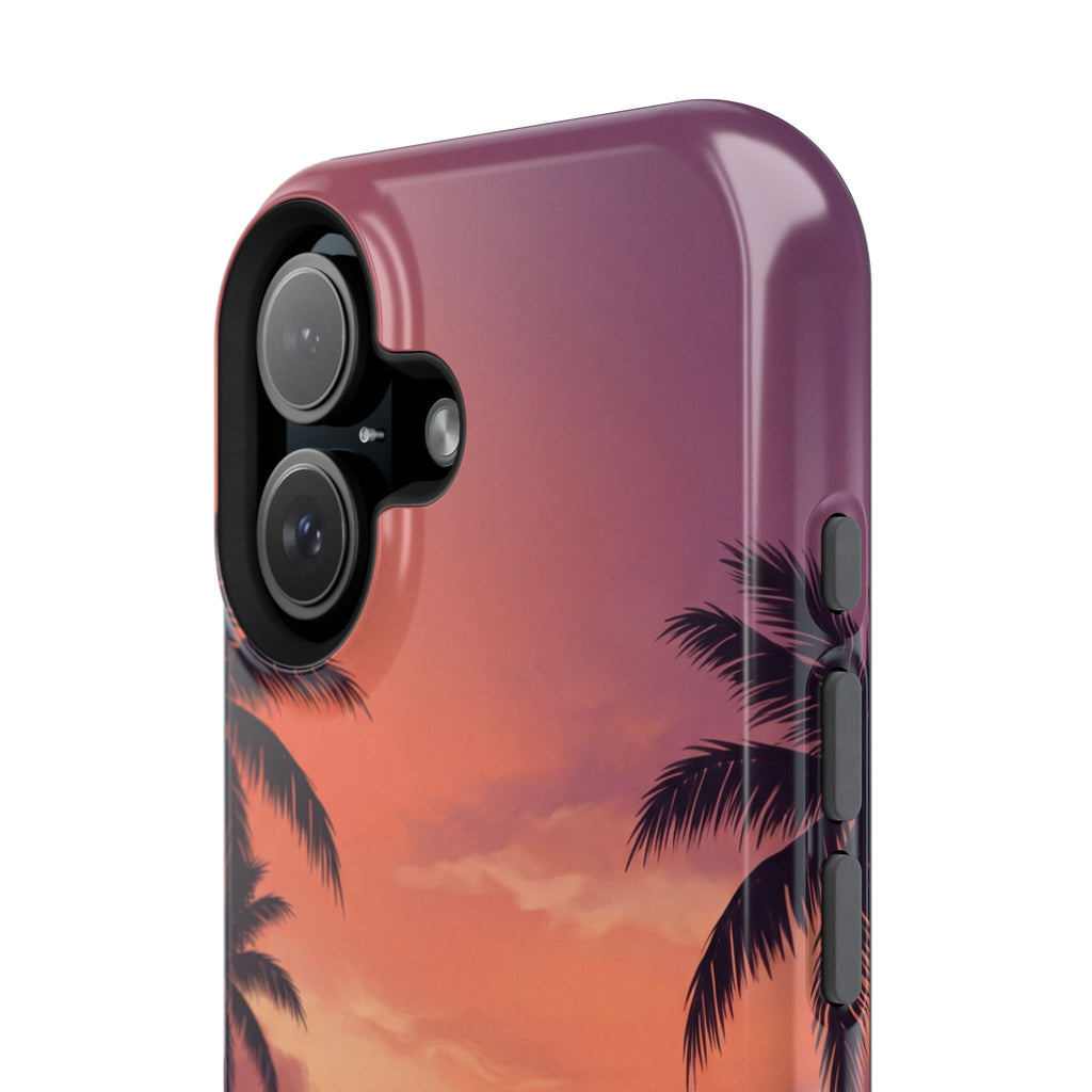 Personalized Dachshund Tropical Beach Sunset Phone Case — Wireless Charging Cover