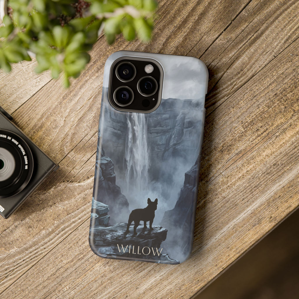 Personalized French Bulldog Misty Waterfall Phone Case — Wireless Charging Cover
