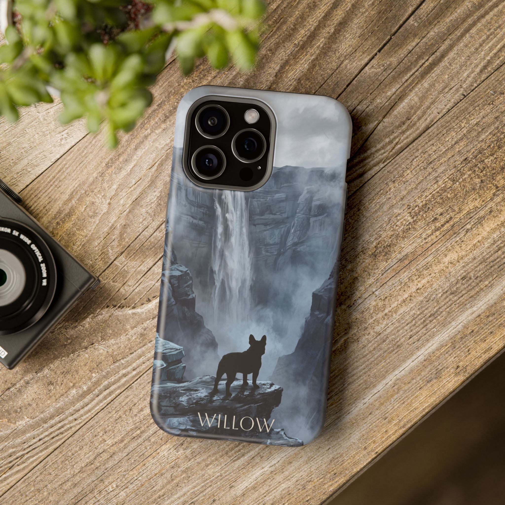 Personalized French Bulldog Misty Waterfall Phone Case — Wireless Charging Cover