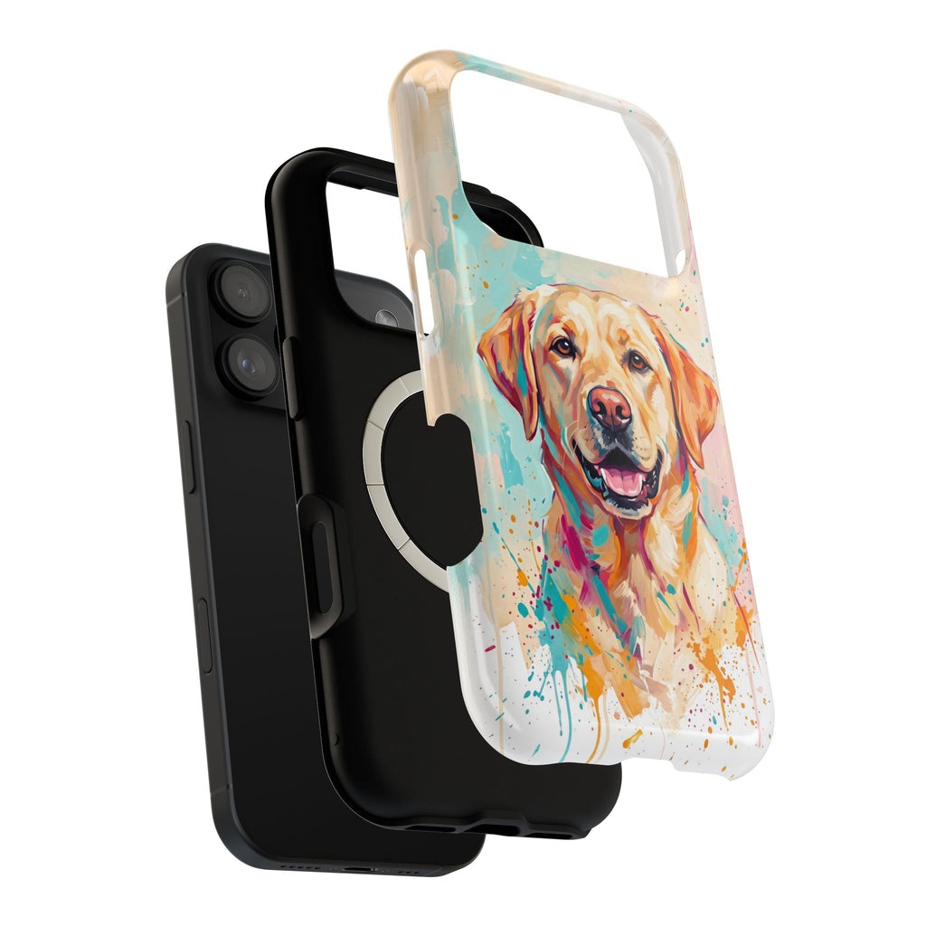Yellow Labrador Colour Splash Phone Case — Tough Magnetic Case with Wireless Charging