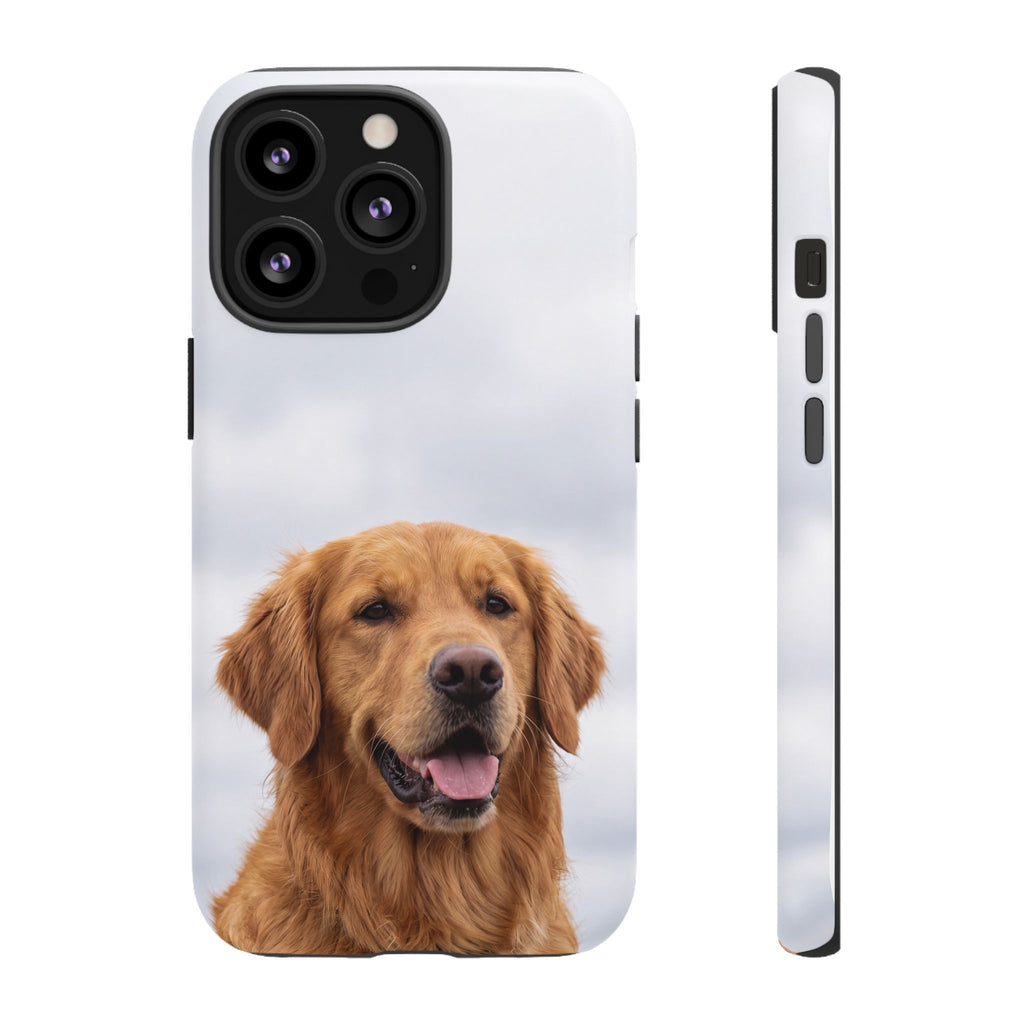 Golden Retriever Portrait Phone Case | Happy Dog Photo on Soft Sky Background | Samsung & iPhone