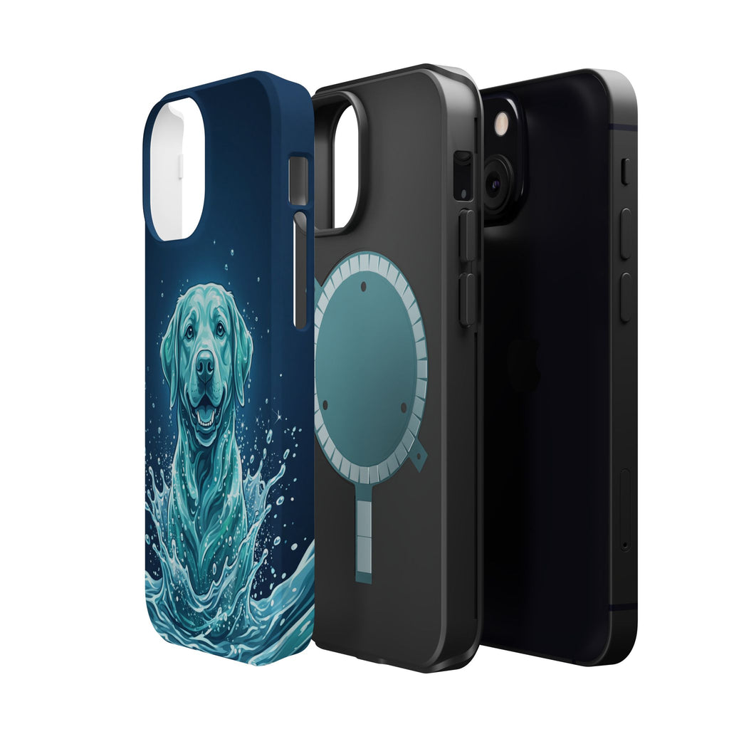 Water Splash Labrador Phone Case — Tough Magnetic Case with Wireless Charging