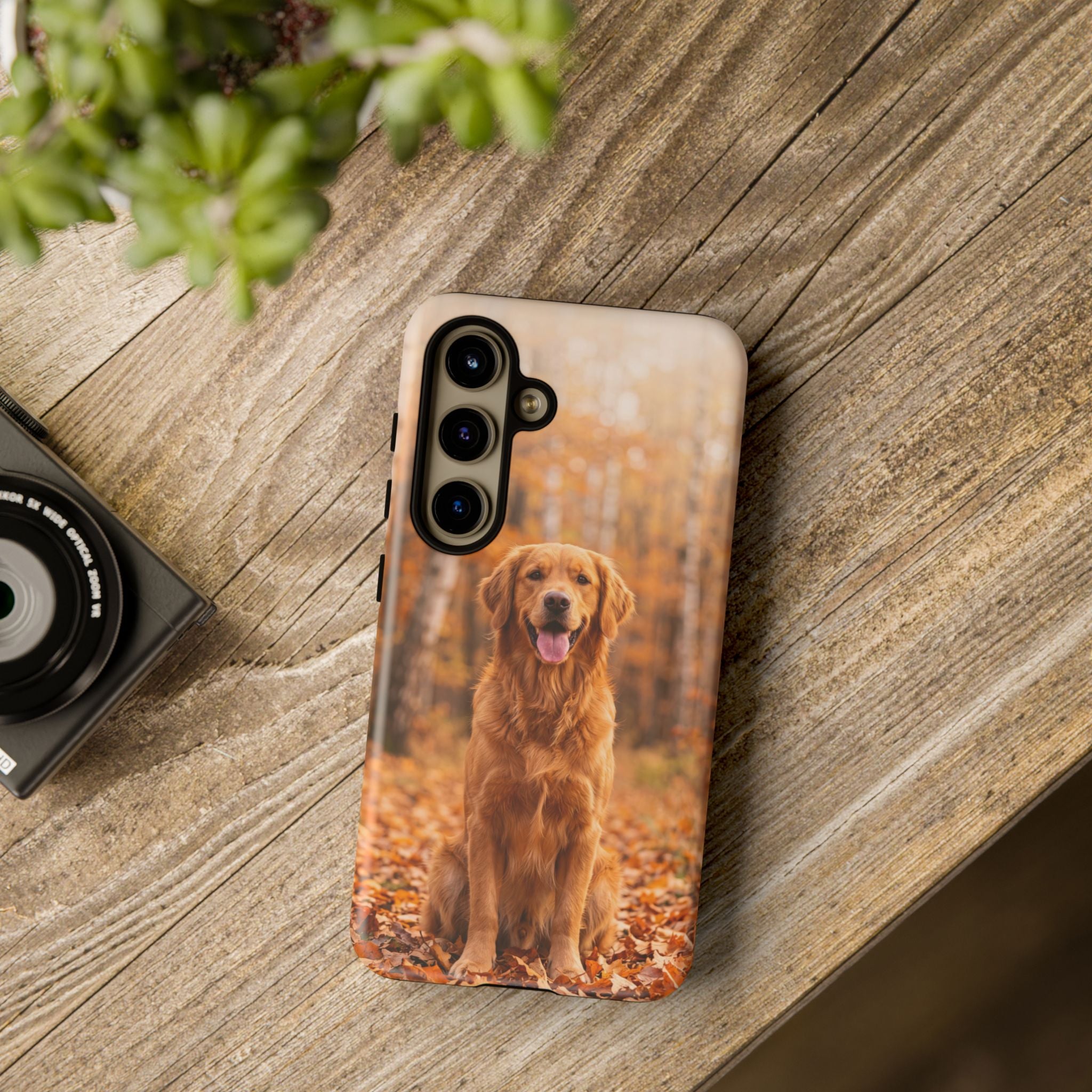 Golden Retriever Autumn Forest Phone Case | Happy Dog in Fall Foliage | Samsung & iPhone