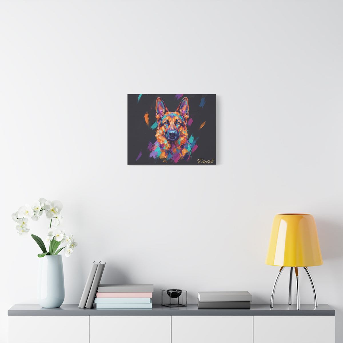 German Shepherd Personalized Canvas | Bold Brushstroke Wall Art