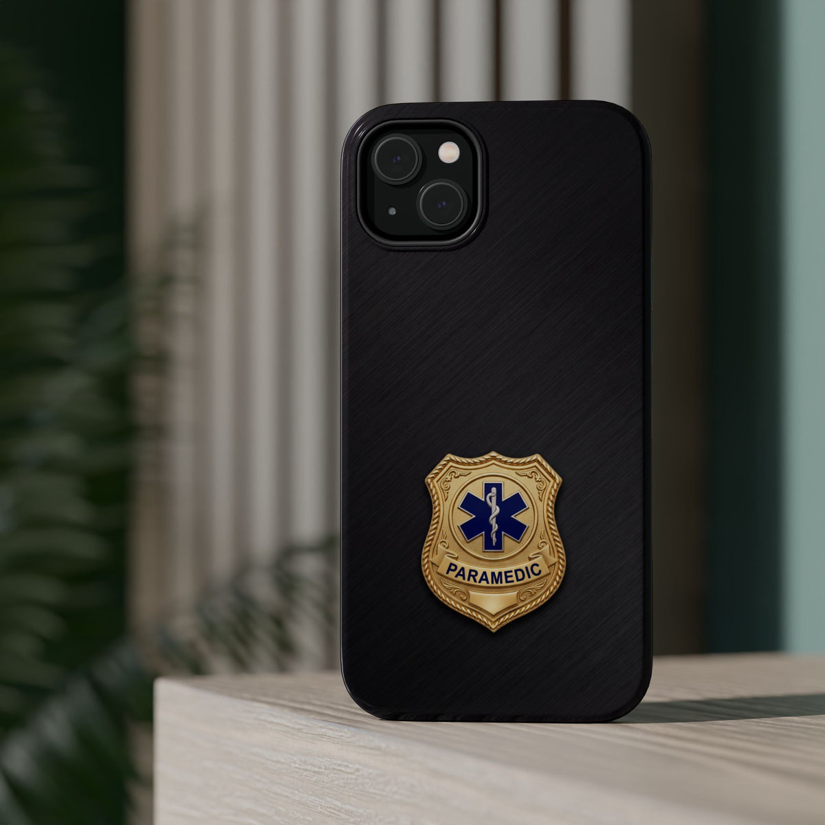 Gold Paramedic Badge Phone Case — Magnetic Wireless Charging Cover
