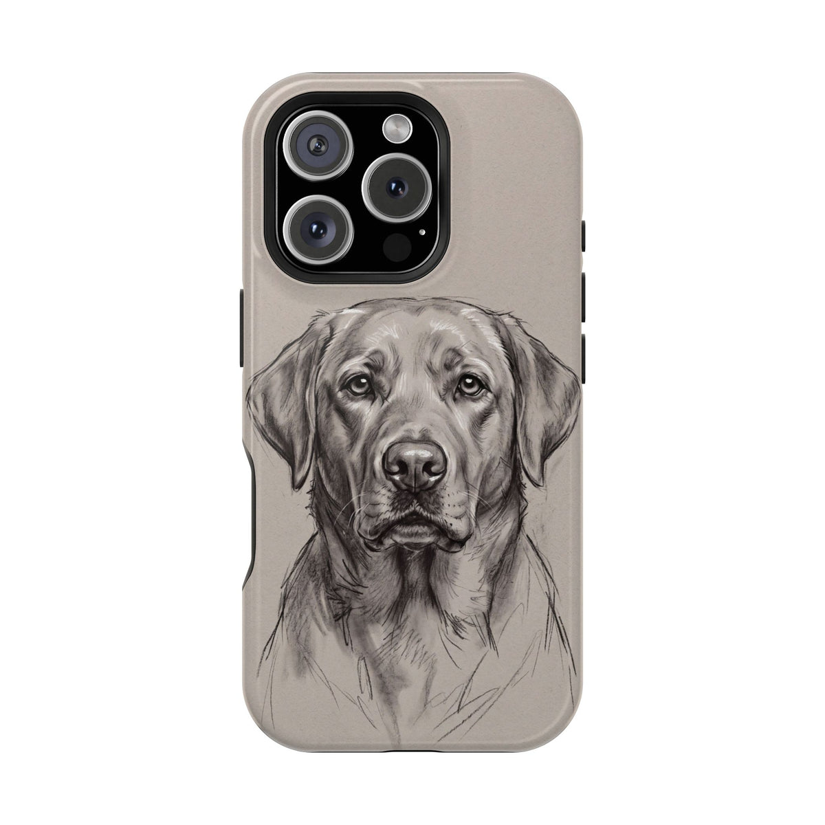 Charcoal Sketch Labrador Phone Case — Tough Magnetic Case with Wireless Charging