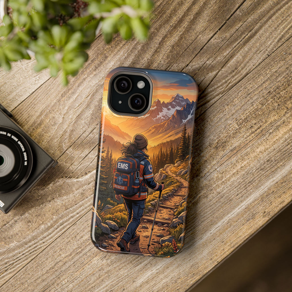 Paramedic/EMT Mountain Phone Case — Magnetic Wireless Charging Cover