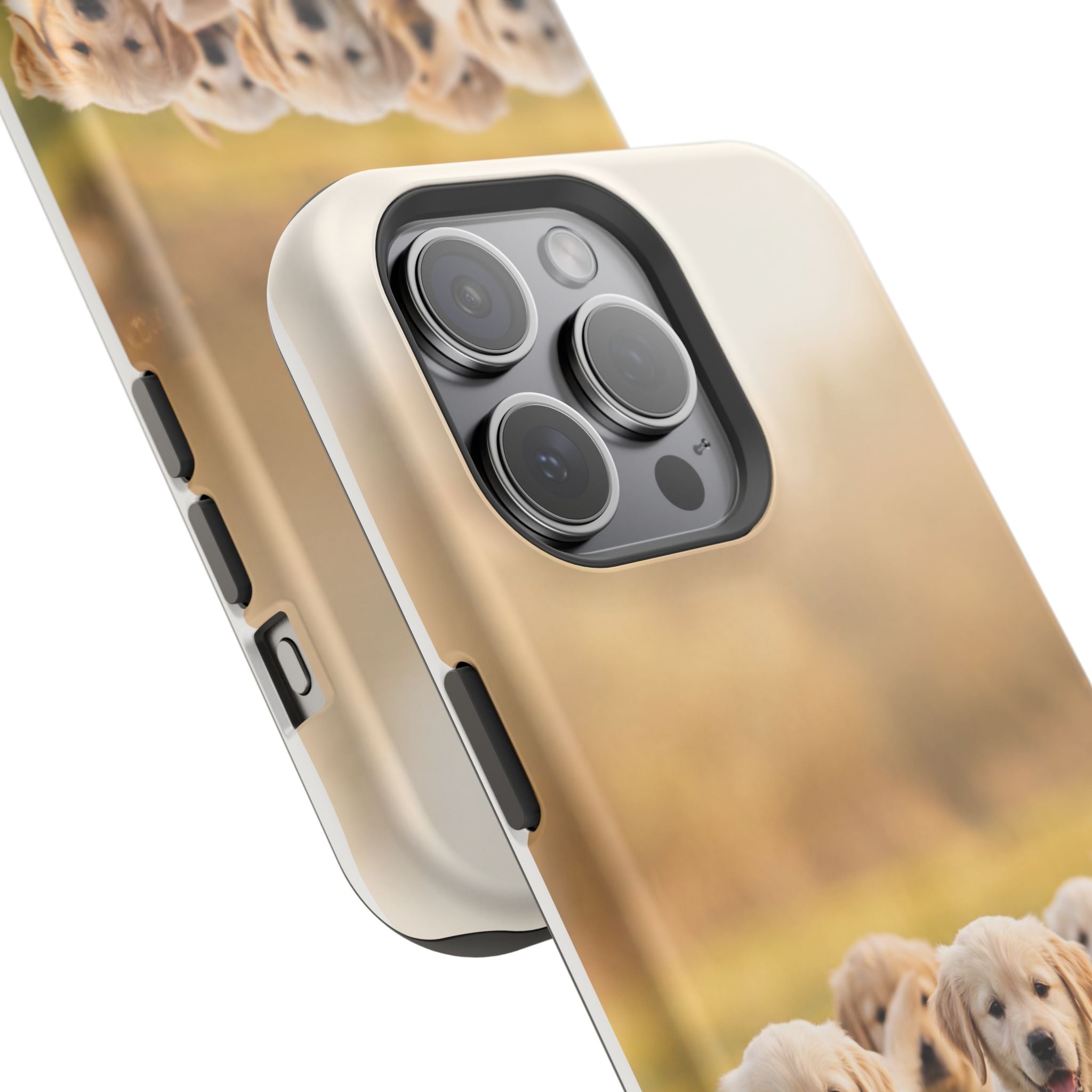 Golden Retriever Puppies Phone Case — Impact-Resistant Wireless Charging Cover