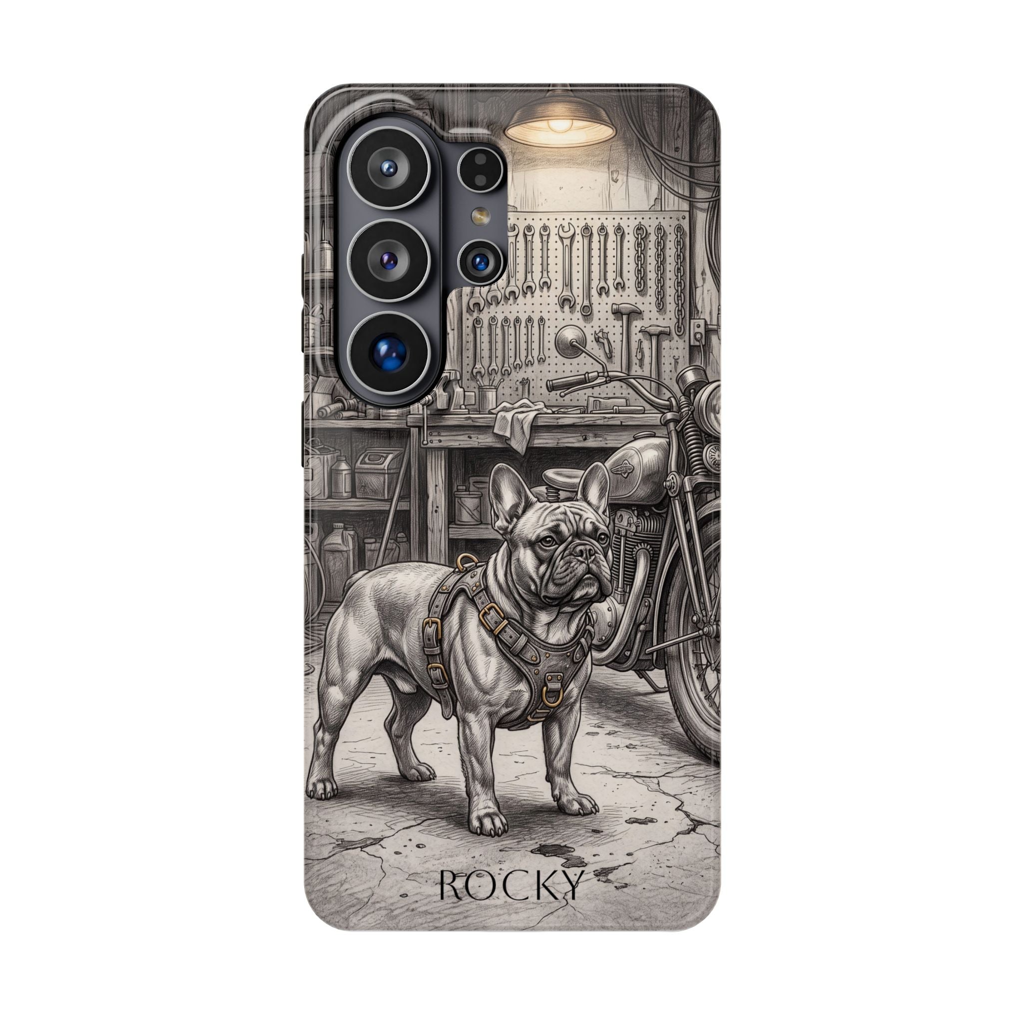 Personalized French Bulldog Vintage Street Phone Case — Wireless Charging Cover