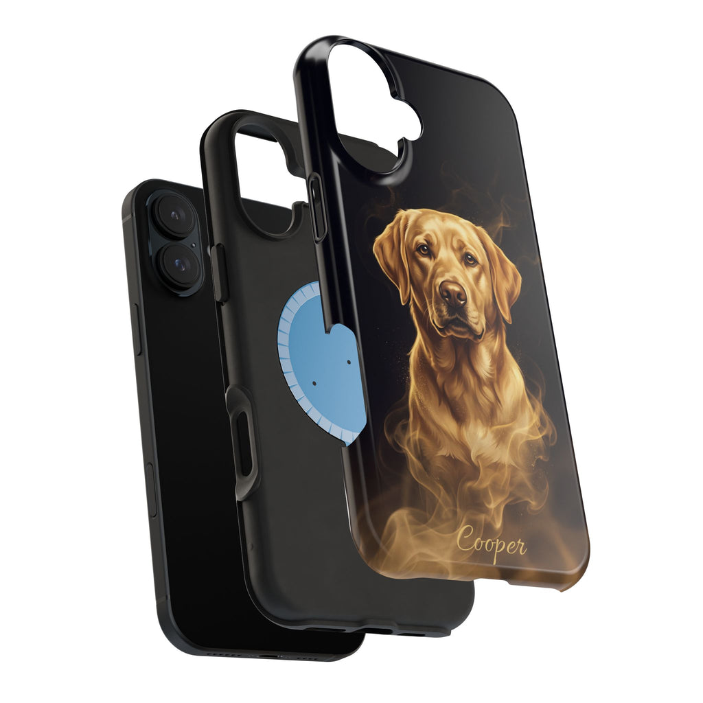 Personalized Gold Smoke Labrador Phone Case — Tough Magnetic Case with Wireless Charging