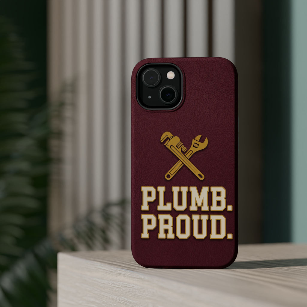 Plumb. Proud. Phone Case — Crossed Wrenches Wireless Charging Cover