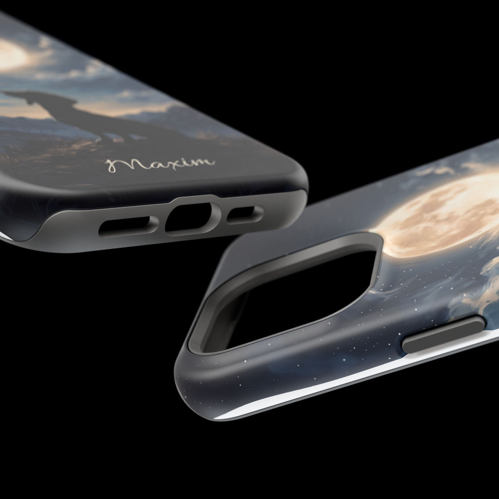Personalized Dachshund Moonlight Phone Case — Wireless Charging Cover