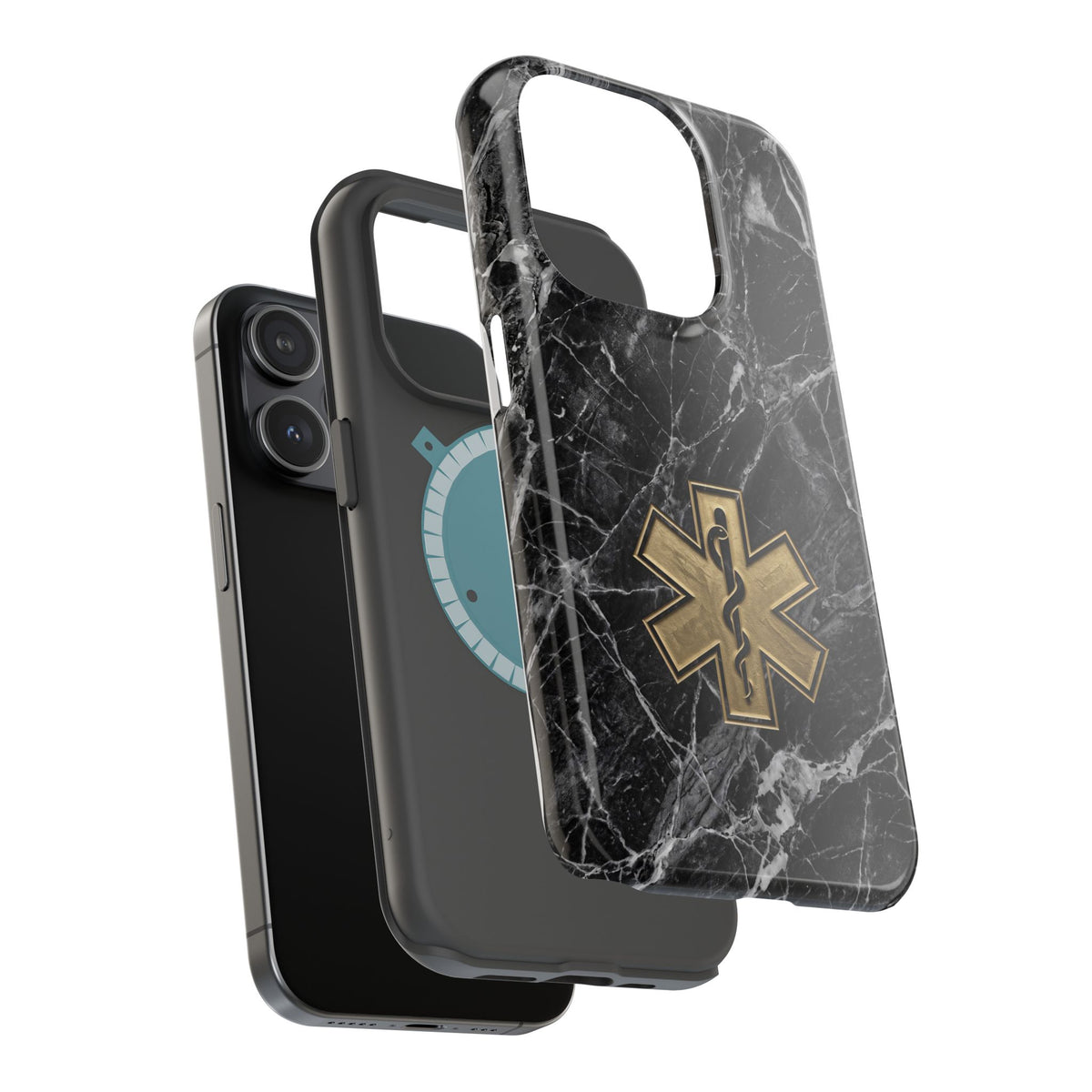 Paramedic/EMT Marble Phone Case — Magnetic Wireless Charging Cover