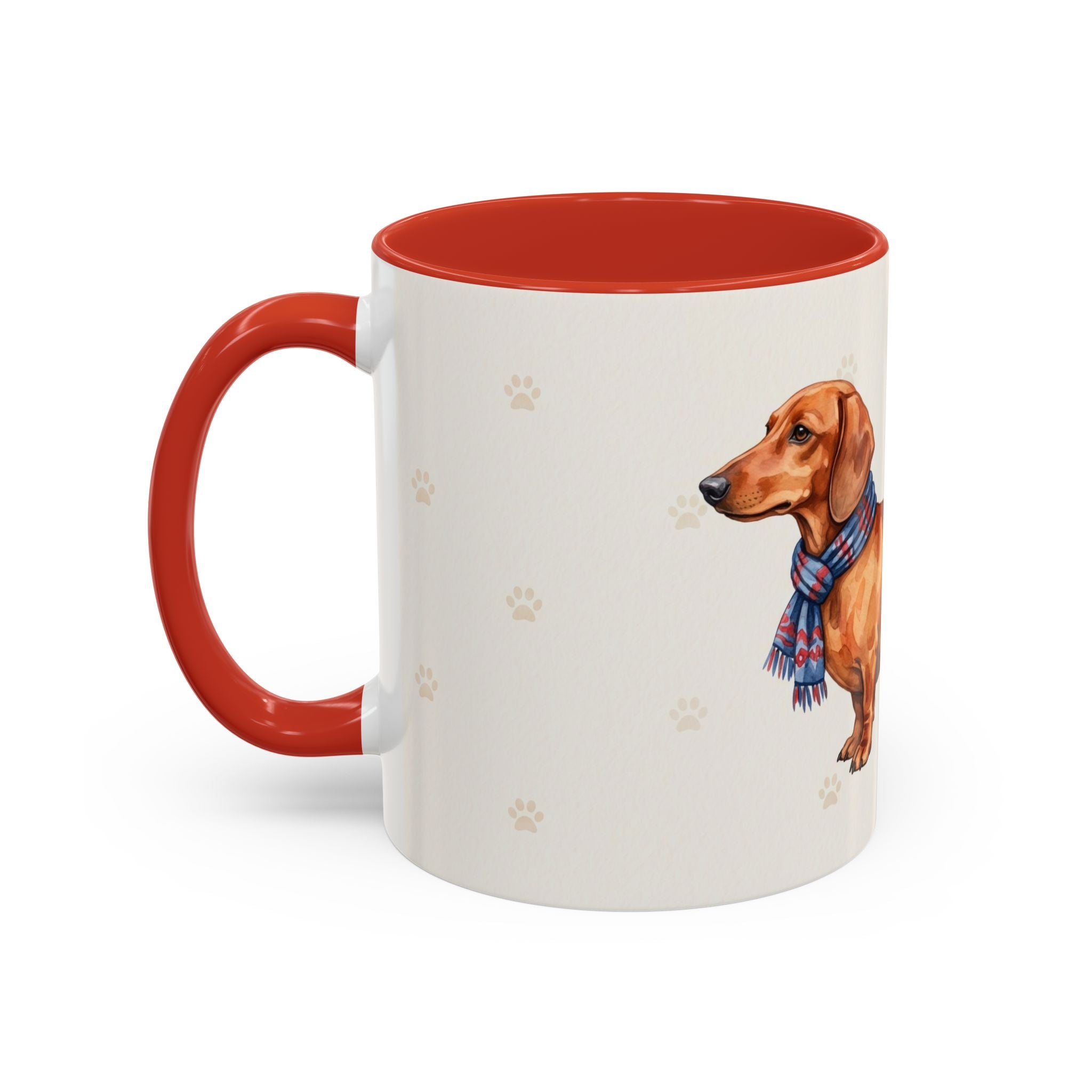 Dachshund Lover Mug – Wiener Dog with Scarf, Cute Watercolor Dachshund Gift Mug