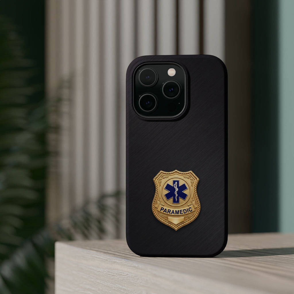 Gold Paramedic Badge Phone Case — Magnetic Wireless Charging Cover