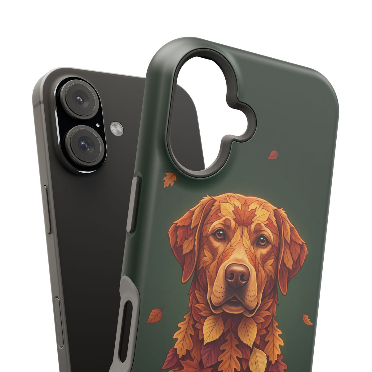 Autumn Leaves Labrador Phone Case — Tough Magnetic Case with Wireless Charging