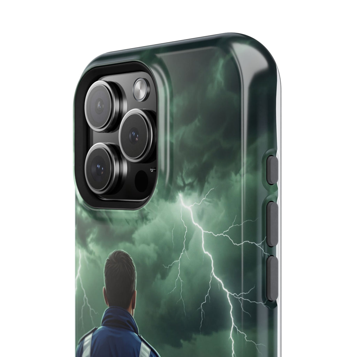 Paramedic Green Storm Phone Case — Magnetic Wireless Charging Cover